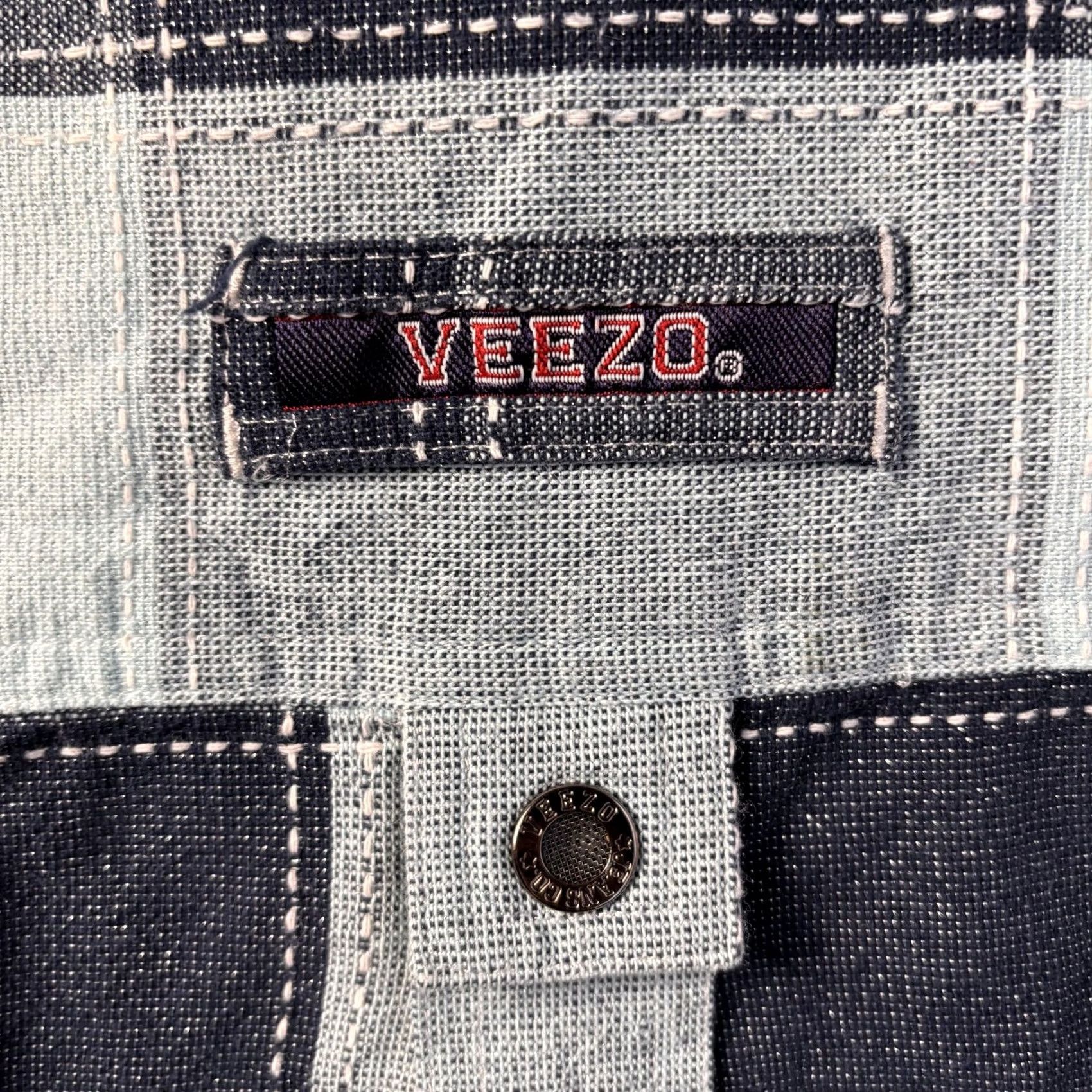 Vintage Veezo Shirt Mens 2XL Blue Plaid Short Sleeve Button Front Pockets Cotton Casual Size US XXL / EU 58 / 5 - 5 Thumbnail