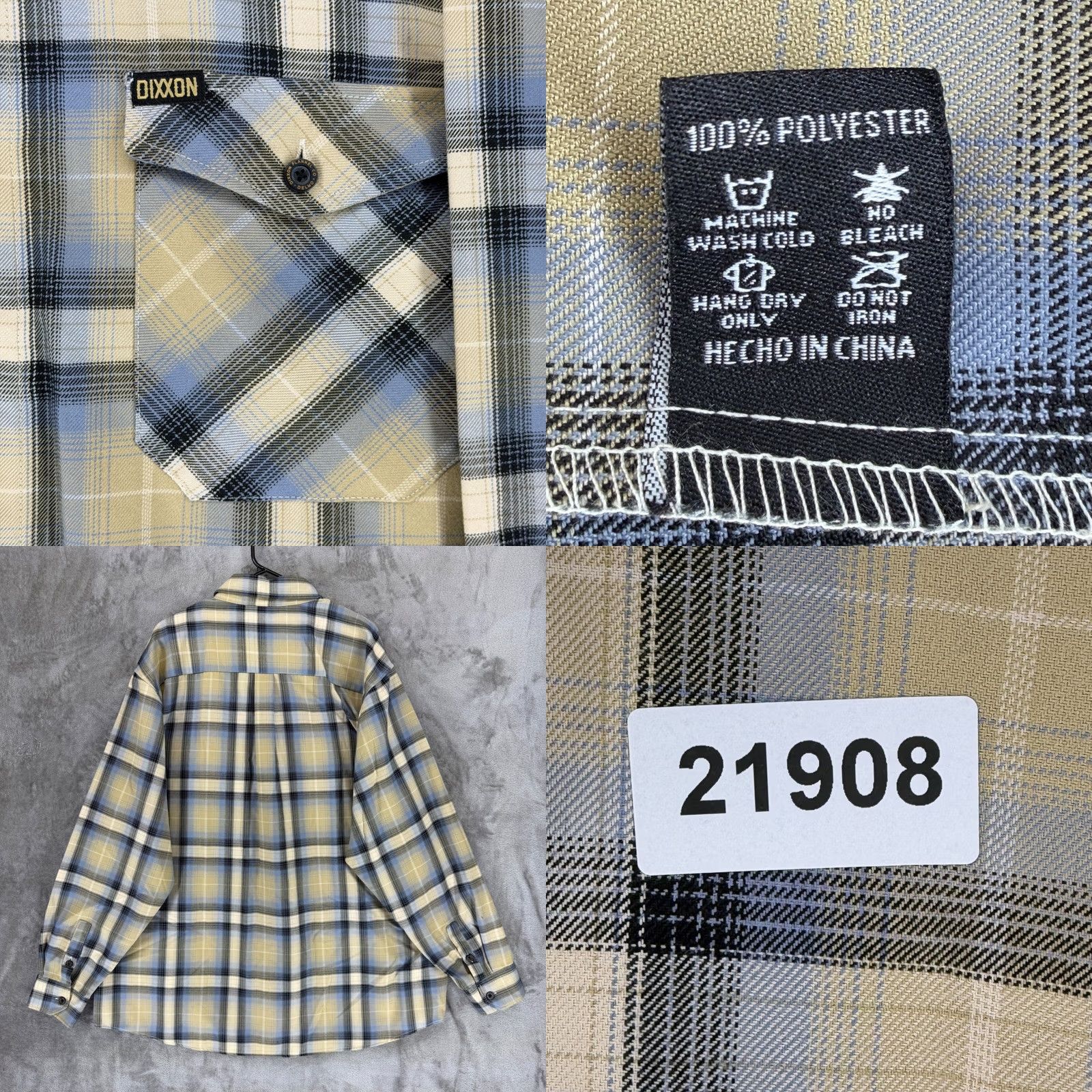 Vintage Dixxon Flannel Company Delmo Plaid Shirt Mens 3X Tan Blue Black D-Tech Button Up Shirt Size US XXL / EU 58 / 5 - 8 Thumbnail