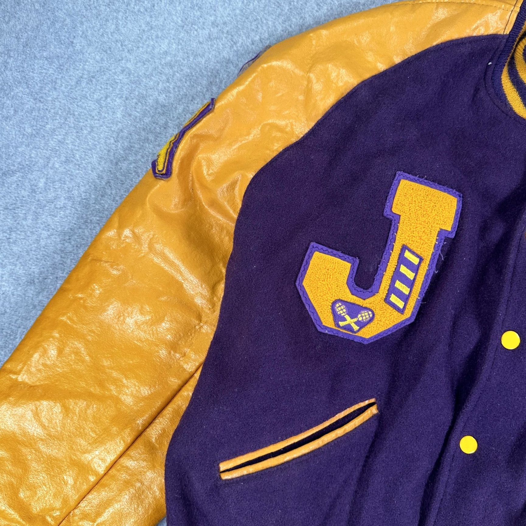 Vintage VINTAGE Howe Athletic Apparel Varsity Jacket Mens XL Purple Gold Football 90s Size US XL / EU 56 / 4 - 6 Thumbnail