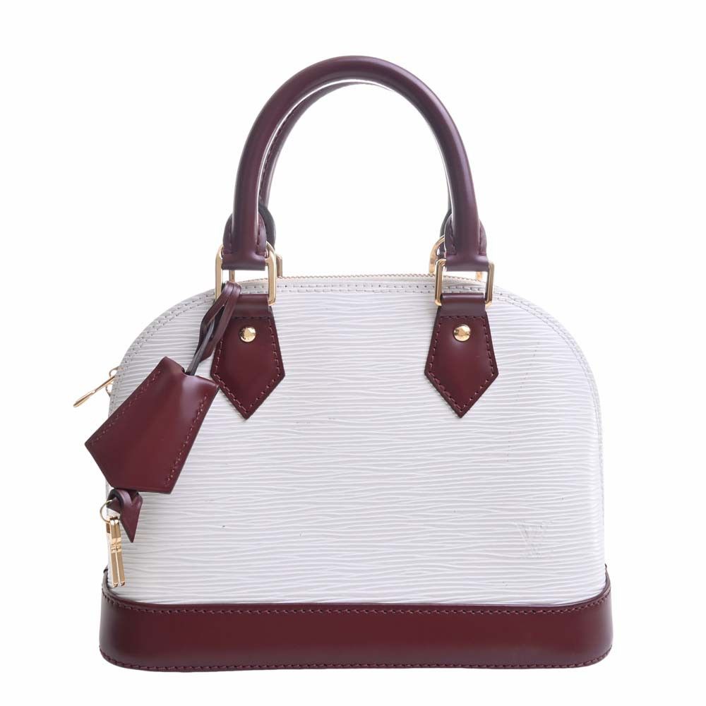 image of Louis Vuitton Epi Leather Alma Bb 2Way Handbag White Bordeaux, Women's