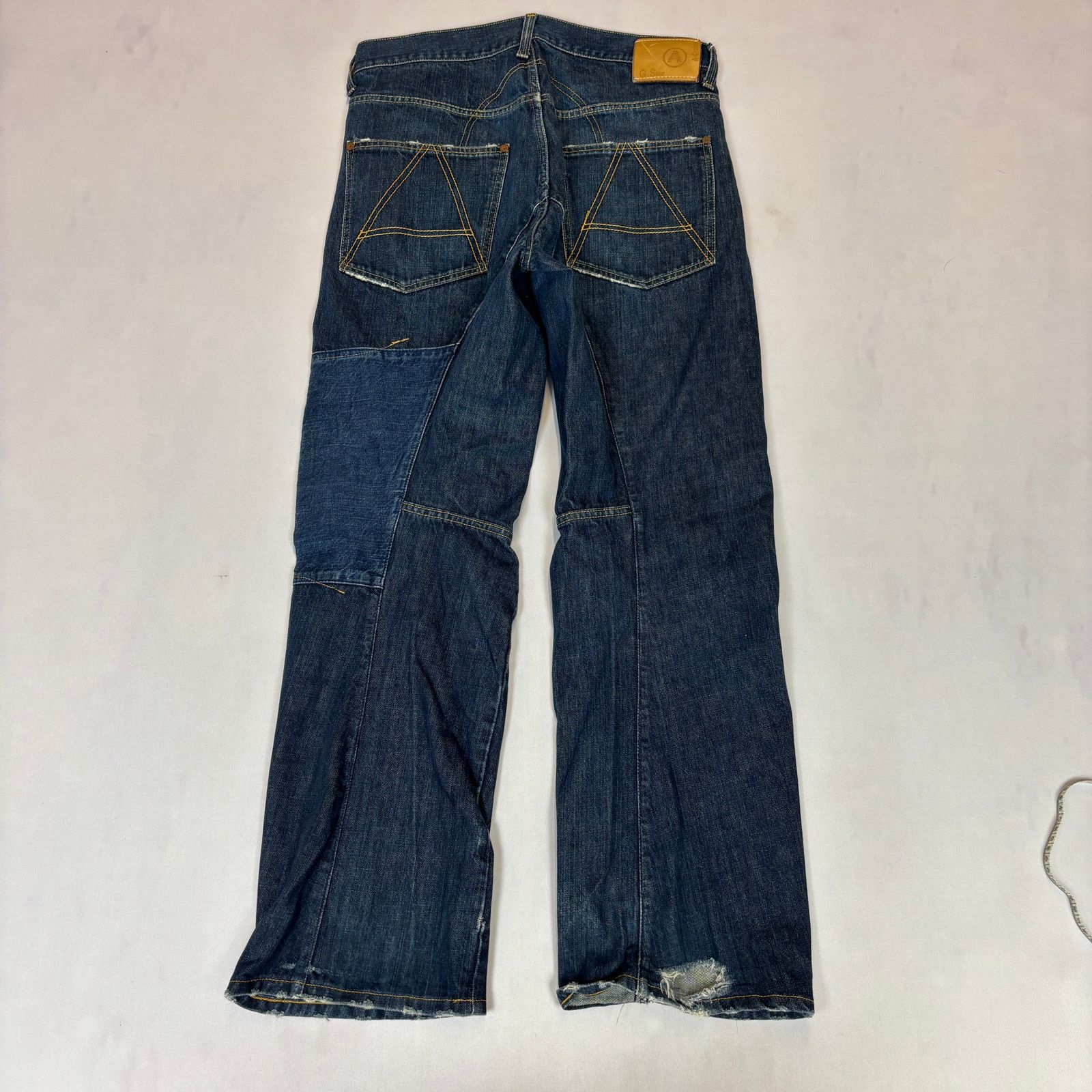 G-Star G Star Raw S.C. A Crotch Mix Patch Straight Jeans 33x31.5 Size US 33 - 3 Thumbnail