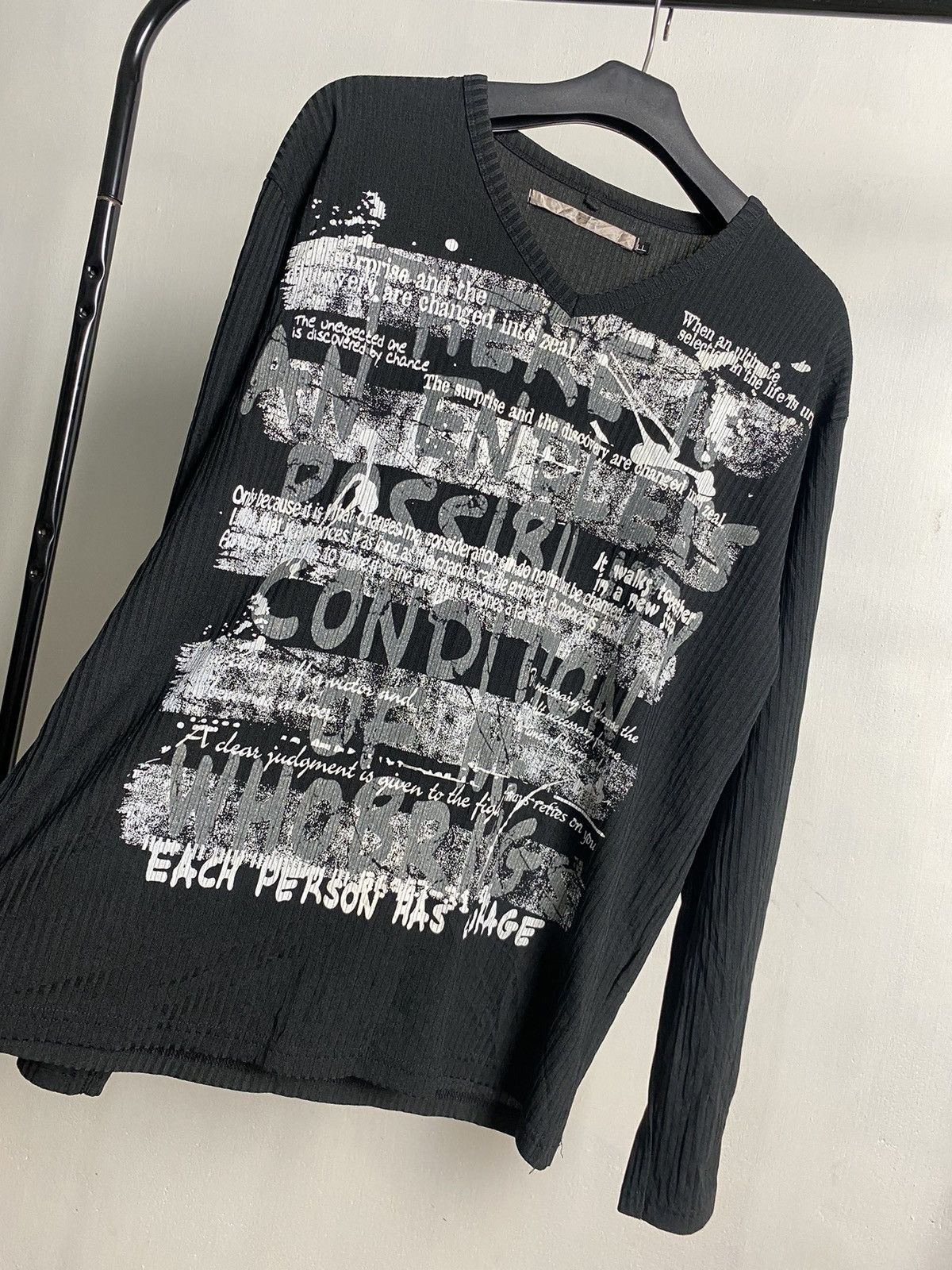 If Six Was Nine × Japanese Brand × Le Grande Bleu (L.G.B.) Black Label Poem Rock Longsleeve Size US L / EU 52-54 / 3 - 5 Thumbnail