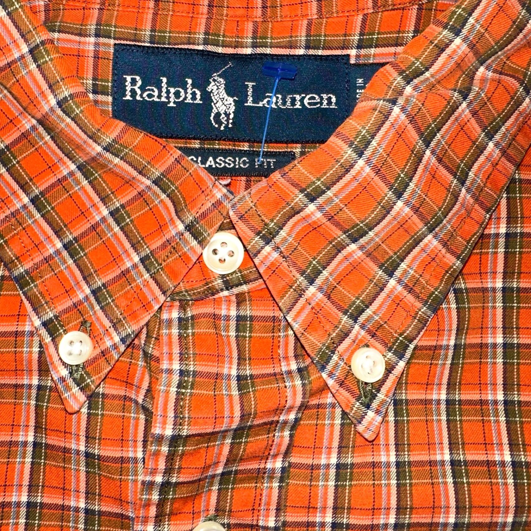 Ralph Lauren Ralph Lauren Vintage Classic Fit Button-Down Shirt Mens 2XL Orange Plaid Blue Label Shirt Button-Up Men’s Classic Size US XXL / EU 58 / 5 - 6 Thumbnail