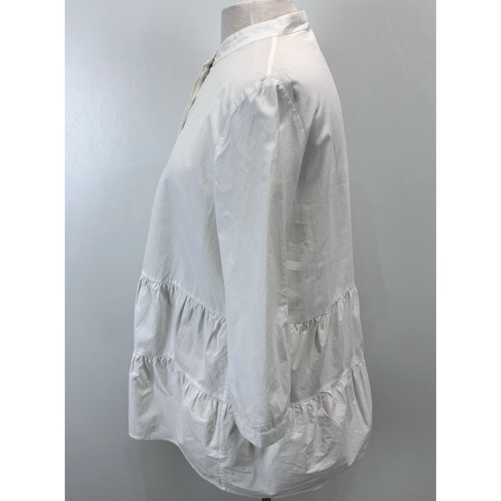 Cos VINTAGE COS Tunic Blouse Sz 10 Women’s White Cotton Long Sleeve Classic Capsule Size L / US 10 / IT 46 - 2 Thumbnail