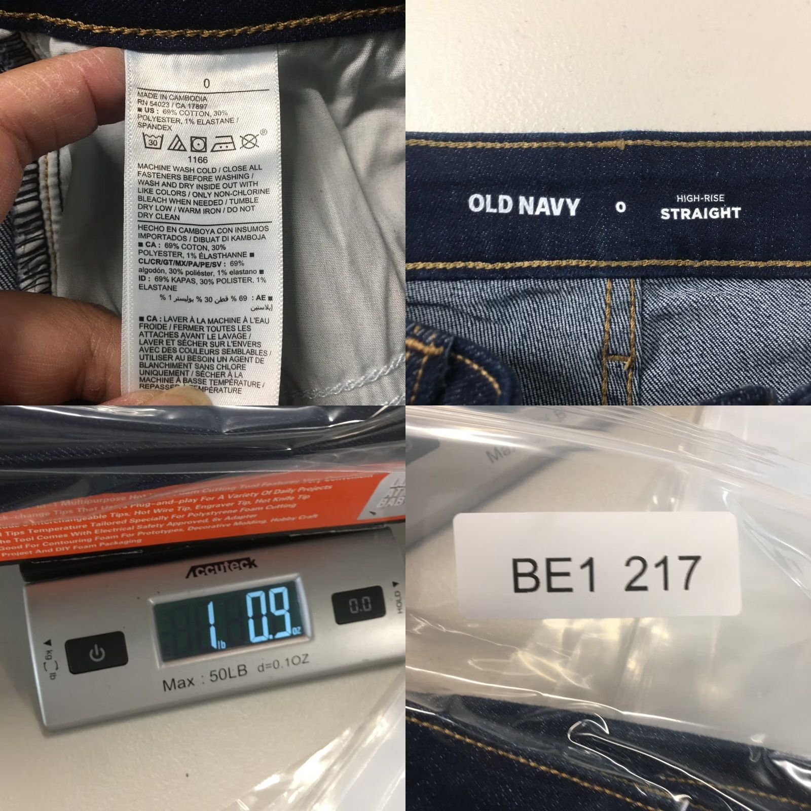 Old Navy Old Navy Jeans Womens 0 Hi-Rise Straight Blue Denim Cotton Blend Zip Fly Button Jeans Size 25" / US 0 / IT 36 - 9 Thumbnail
