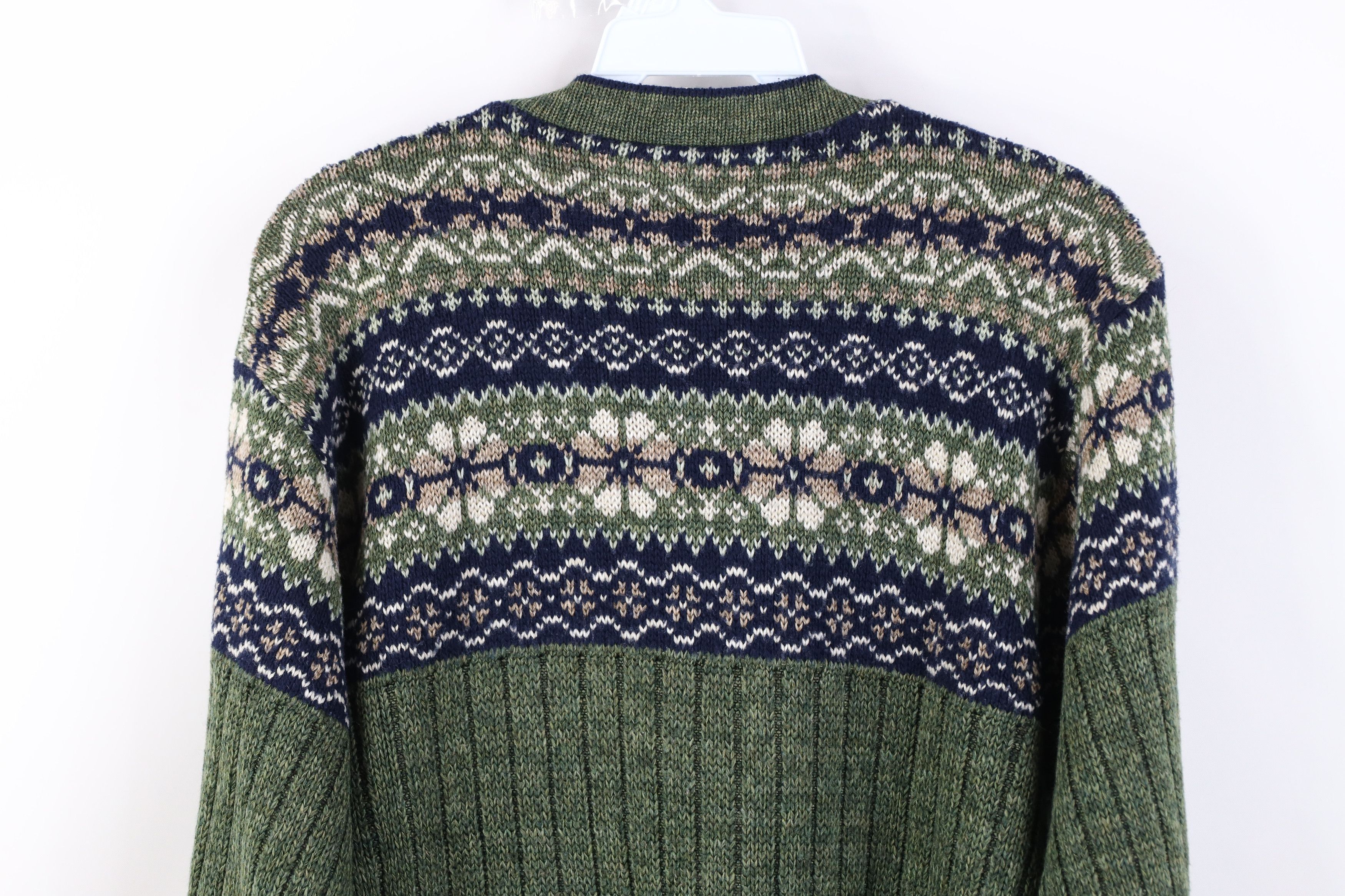Vintage Vintage 90s Streetwear Distressed Fair Isle Knit Sweater USA Size XXL / US 16-18 / IT 52-54 - 10 Thumbnail