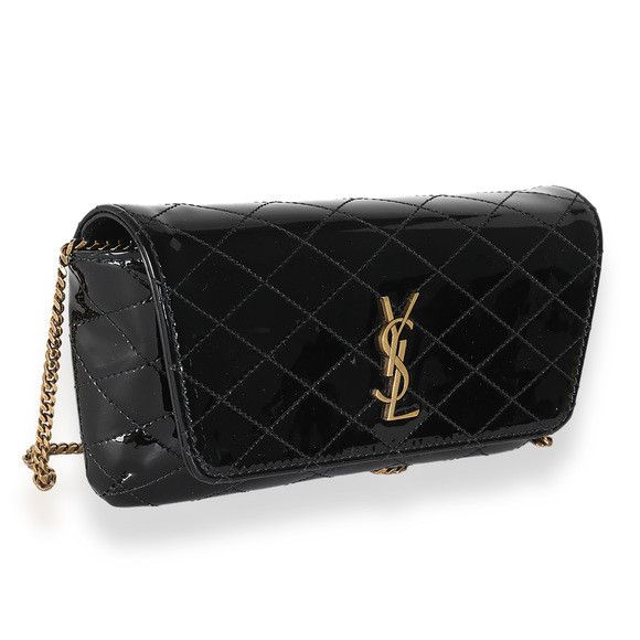 Saint Laurent Paris o1s1wg110125 Size: OS / 754051 Gaby Chain Phone Holder Black Size ONE SIZE - 2 Thumbnail