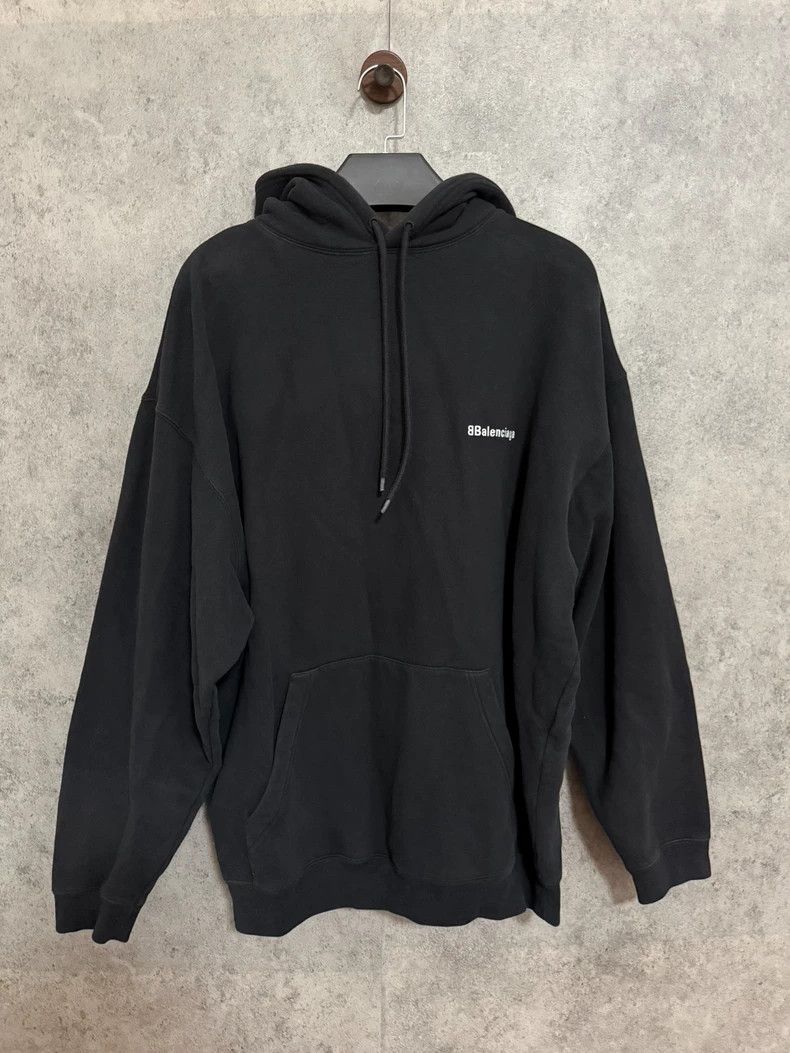 Balenciaga Balenciaga Embroidered Double B Logo Hoodie Black