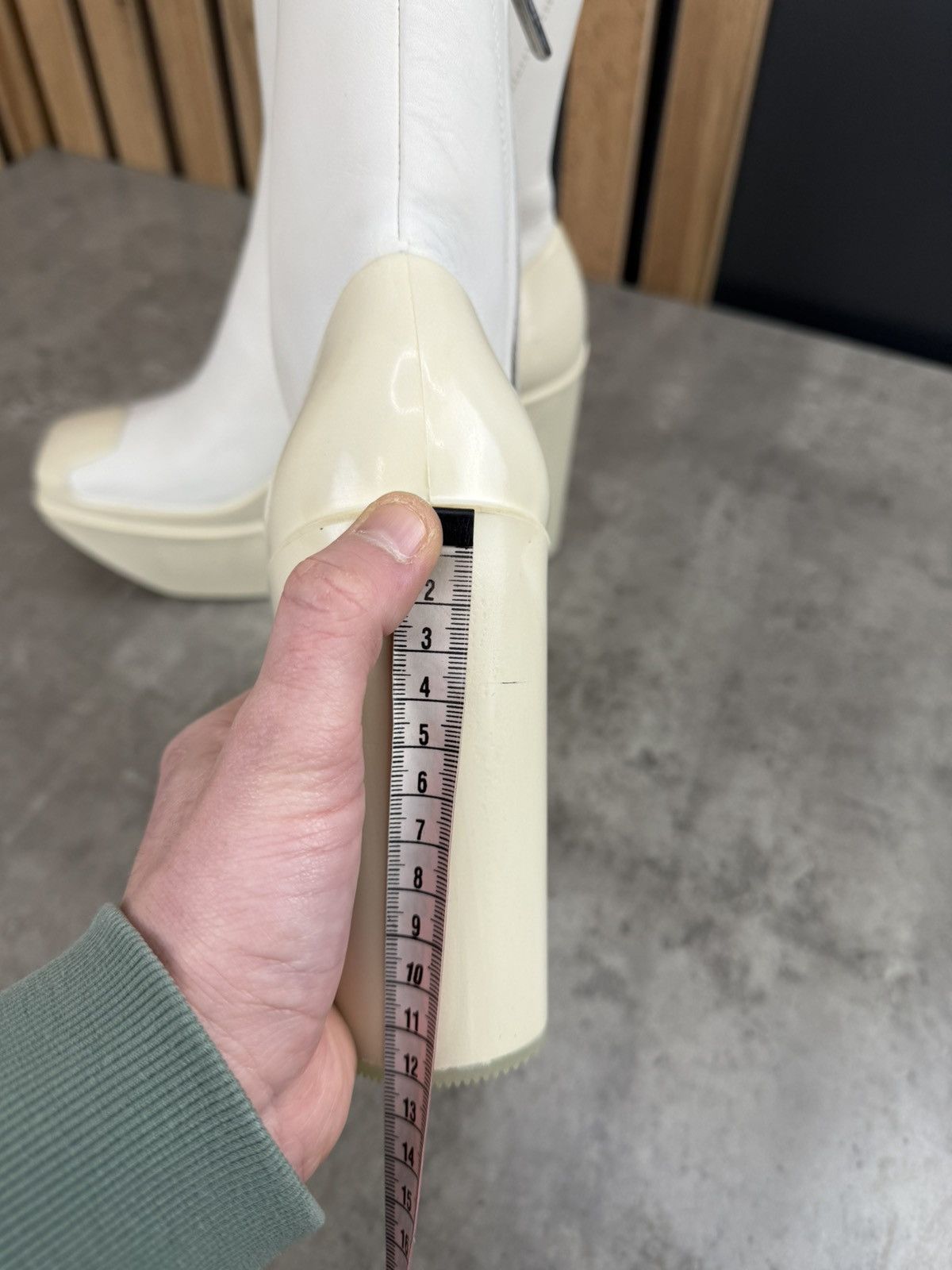 Peter Do at.kollektive x Peter Do Leather Platform Ankle Boots White Size US 10 / IT 40 - 20 Thumbnail