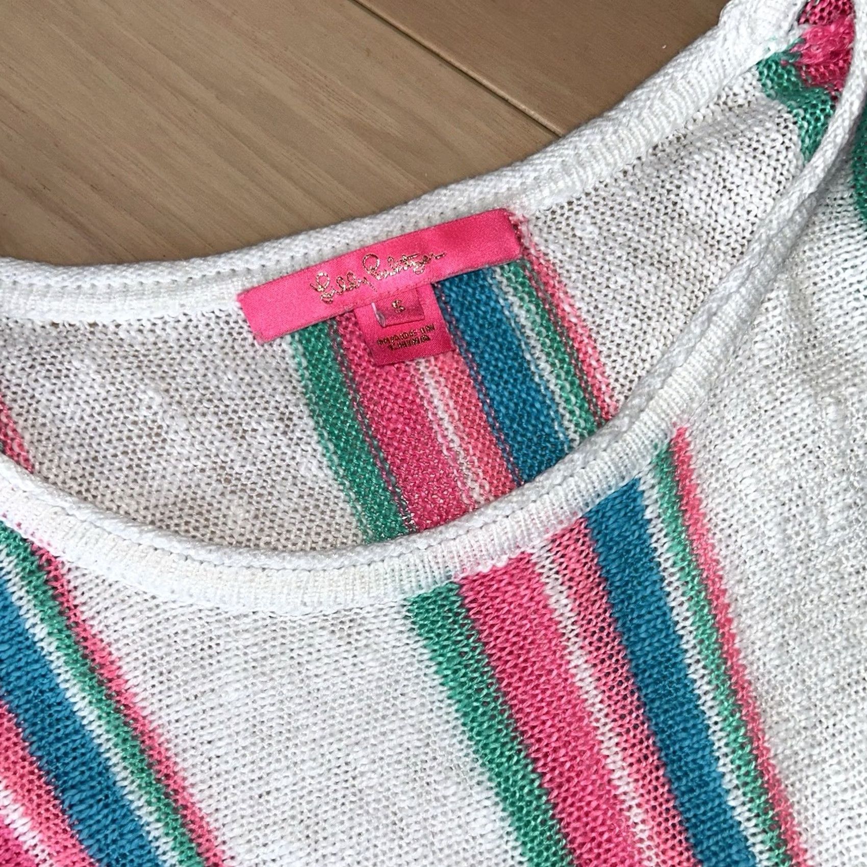 Lilly Pulitzer Lilly Pulitzer Rozalia Striped Tassel Sweater Women’s S Knit Open-Knit Multicolor Casual Pullover Size S / US 4 / IT 40 - 3 Thumbnail