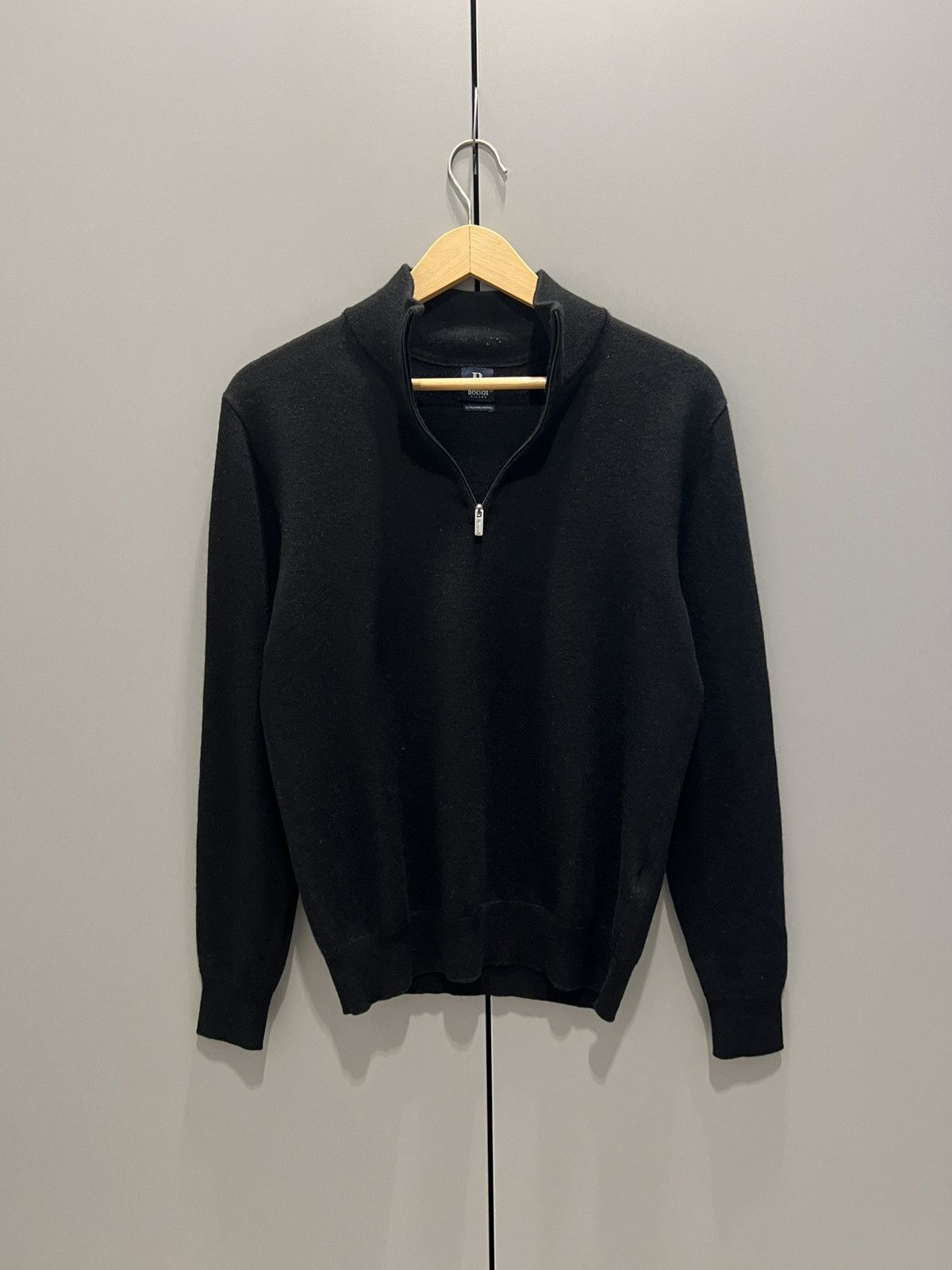 Boggi Boggi Milano Men’s Black Wool Crewneck Jumper Medium Size US M / EU 48-50 / 2 - 8 Thumbnail