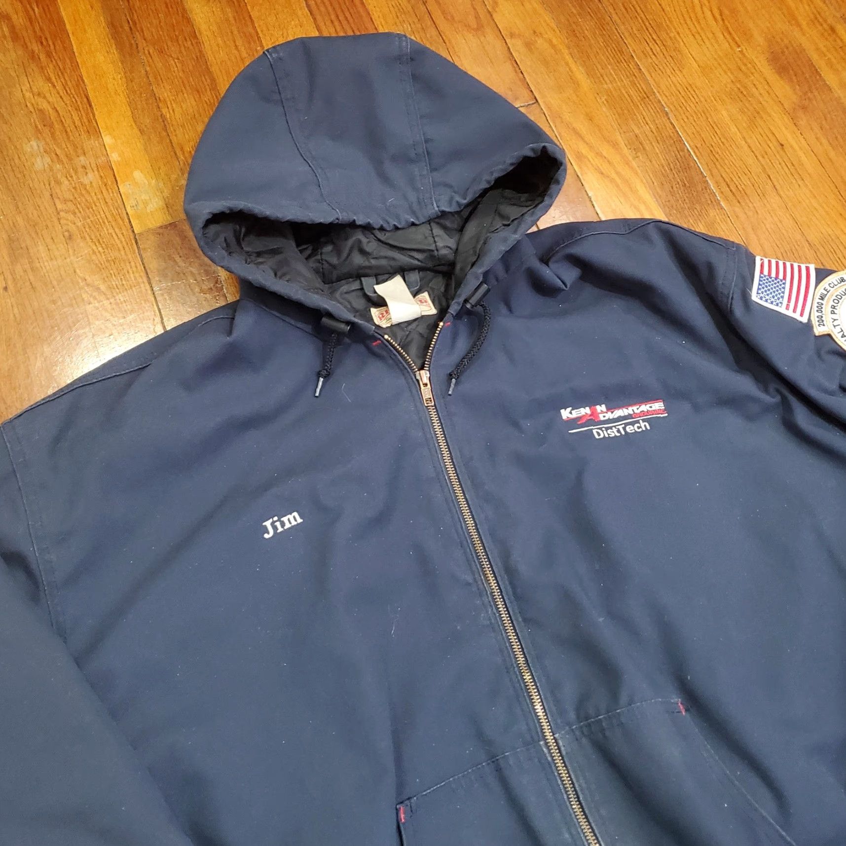 Red Kap VINTAGE Red Kap Jacket Mens 3XL Navy Hooded Insulated Workwear Zip Up Kenan Advantage USA Patriotic Embroidered Patches Logo Zip Size US XXL / EU 58 / 5 - 4 Thumbnail