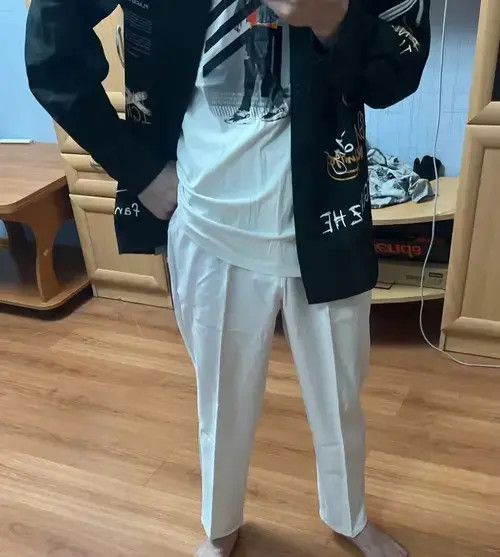 High Sport × Jean Pleated Tapered Male Blazer Pants Trousers Size US 29 - 2 Thumbnail