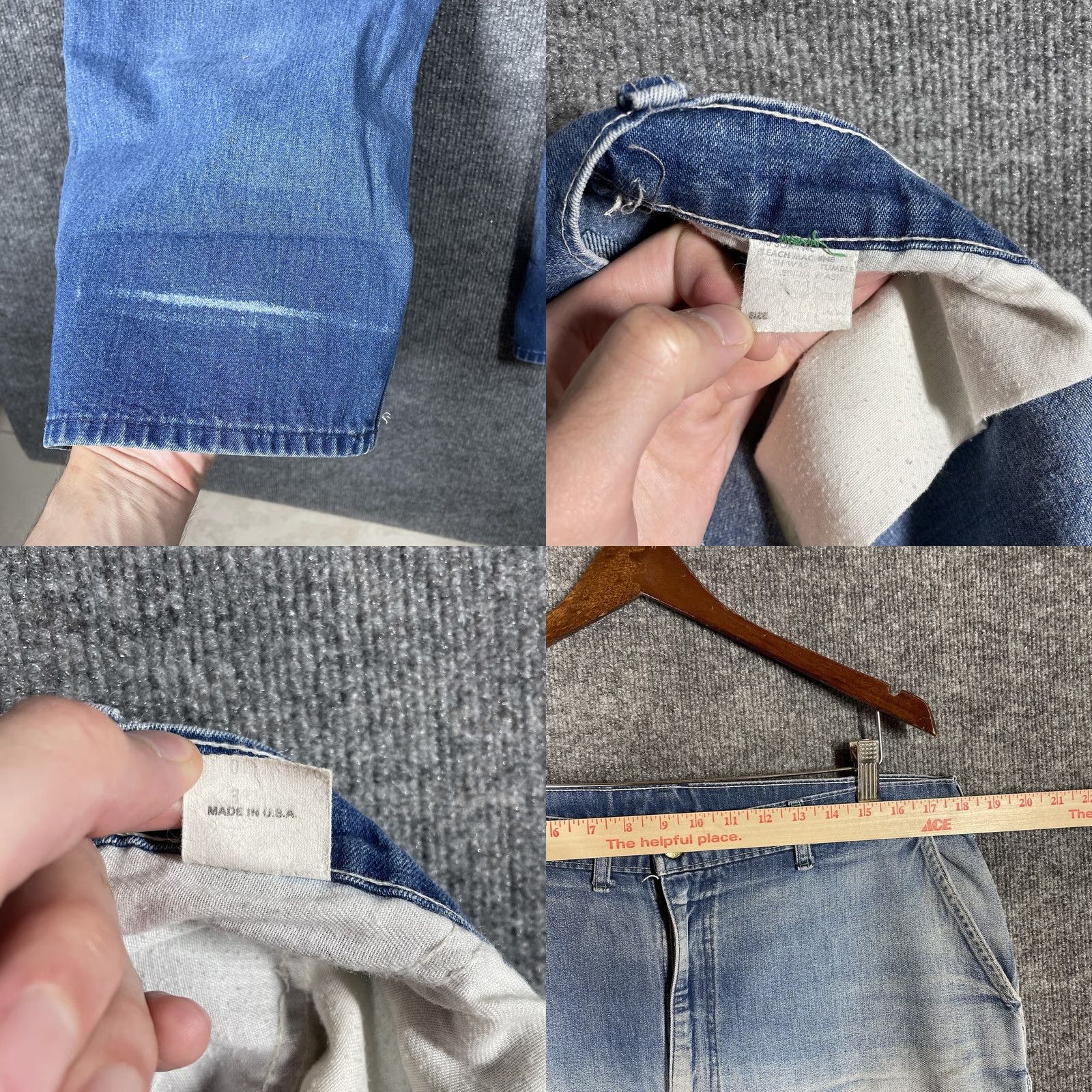 Vintage VINTAGE OshKosh B'gosh Jeans Denim 36x33 Carpenter High WAIST 60s 70s 80s USA Men Jeans Distressed 5-Pocket Vintage Classic Size US 36 / EU 52 - 9 Thumbnail