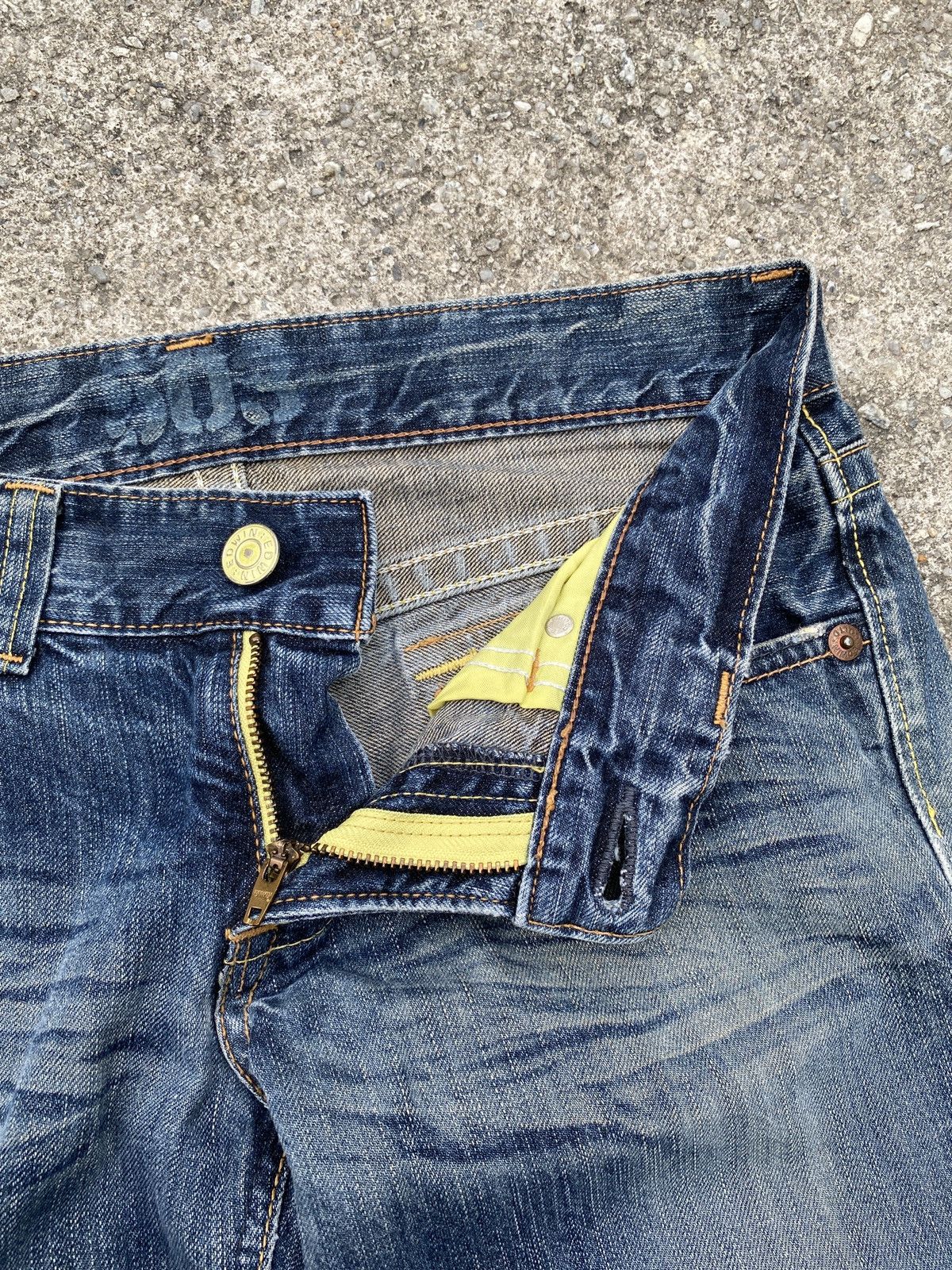 Edwin × Japanese Brand 1990s - Edwin 503 Claws Mark Design Flare Jeans Size US 32 / EU 48 - 15 Thumbnail