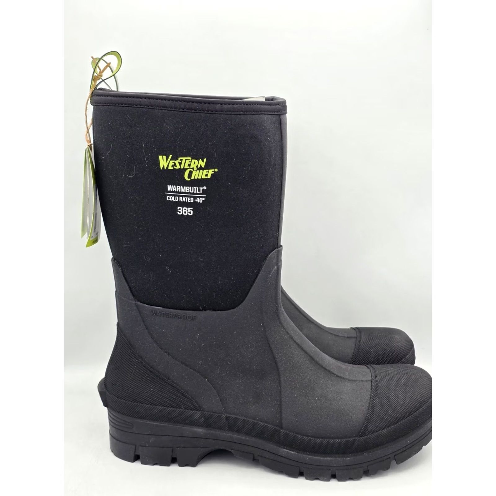 Vintage WESTERN CHIEF 365 Neoprene Mid Cold Weather Boots Men's 12 Black Shoes Boot Waterproof Rubber Rubber Size US 12 / EU 45 - 6 Thumbnail