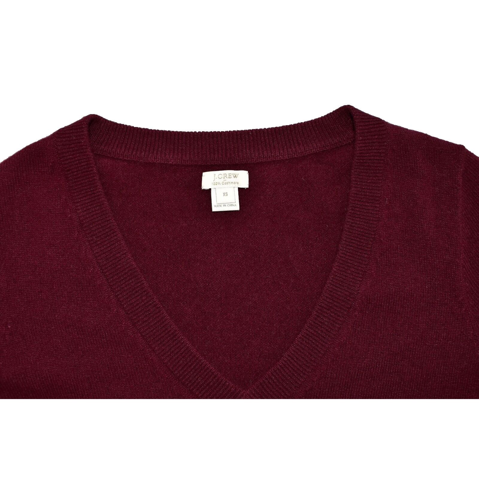 J.Crew J CREW Cashmere Knit Wine Red V Neck Pullover Sweater Sz XS Size XS / US 0-2 / IT 36-38 - 4 Thumbnail