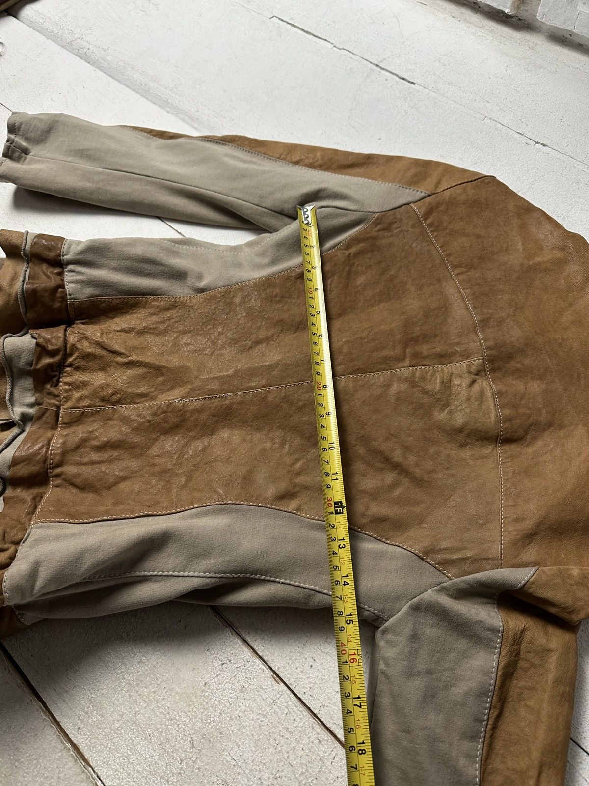 Other 🚨Y2K RICK OWENS TYPE DIRTY SLIM FIT ZIP LEATHER JACKET Size L / US 10 / IT 46 - 16 Thumbnail