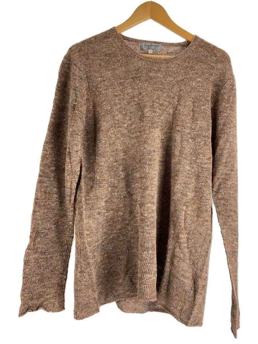 image of Yohji Yamamoto Linen Knit Sweater in Brown, Men's (Size Large)