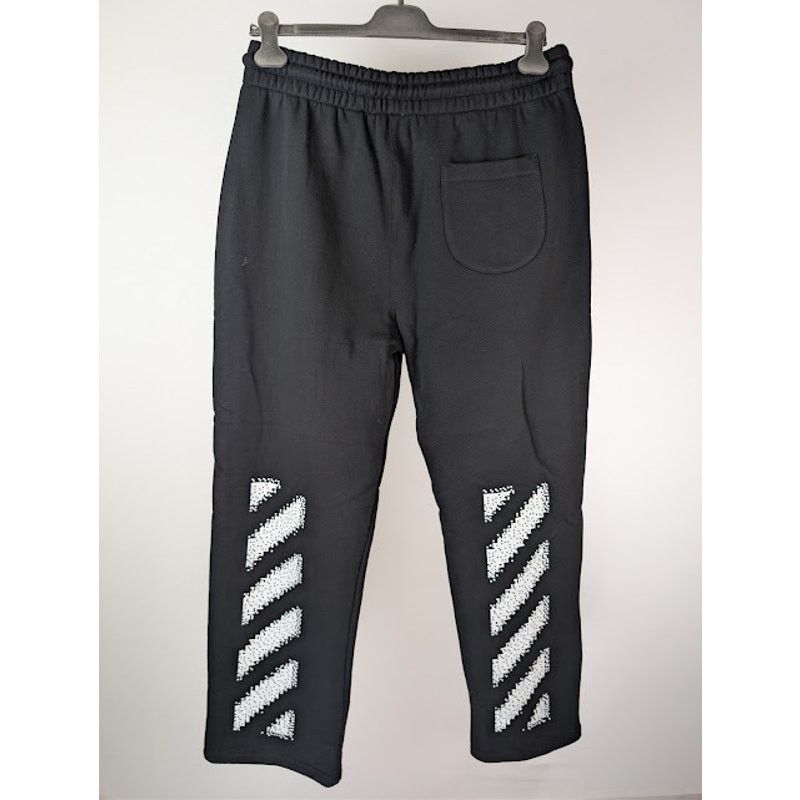 Off-White o1rshd1 Pixel Diag Sweatpants in Black / White Size US 36 / EU 52 - 1 Thumbnail