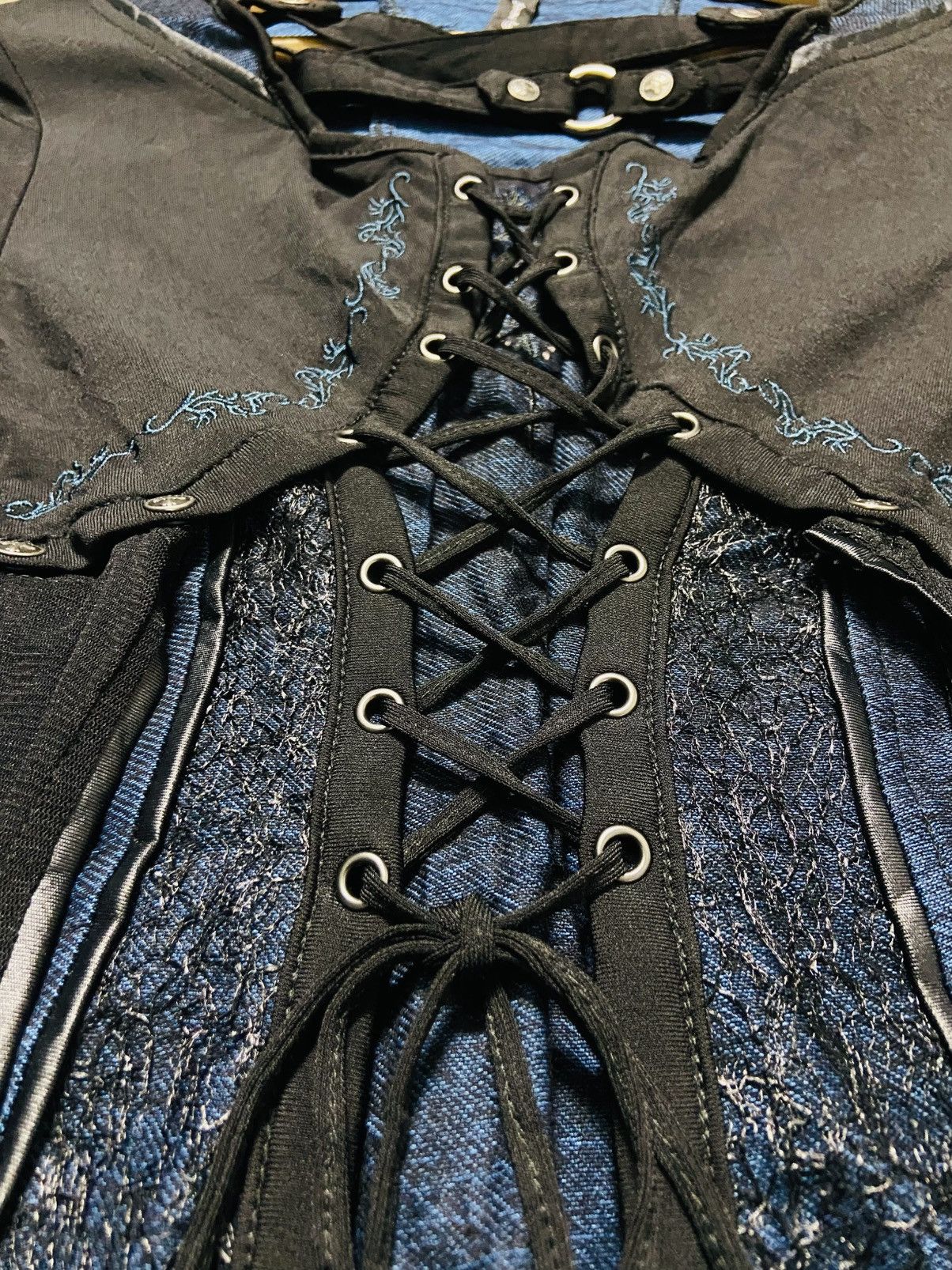 Seditionaries Ozz Croce Layered Lace-Up Corset Top Tunic Harajuku Punk Size XS / US 0-2 / IT 36-38 - 8 Thumbnail