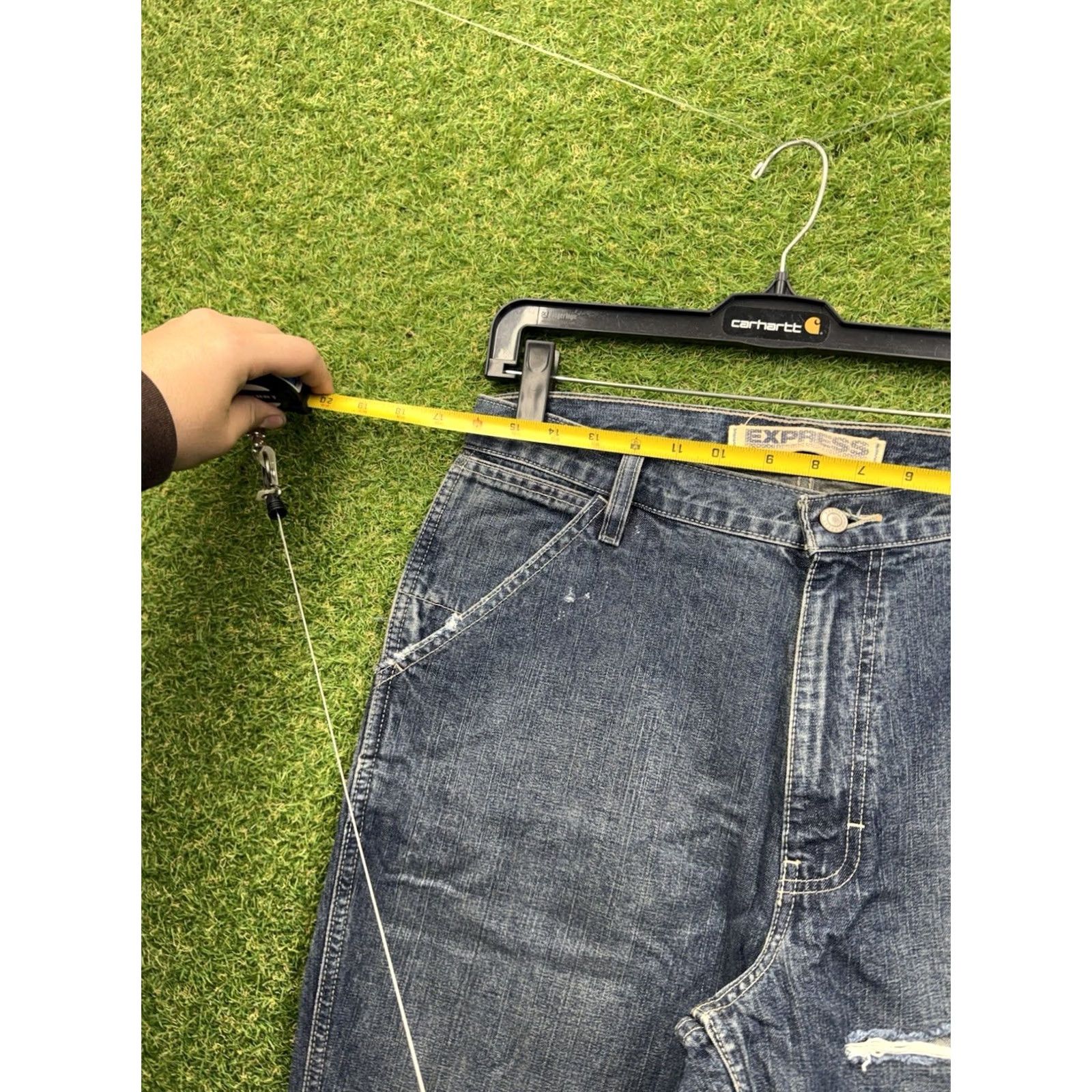 Express Express Jeans Mens 32x30 Precision Fit Wide Leg Denim Jeans 5-Pocket Blue Casual Y2K Mens Size US 32 / EU 48 - 3 Thumbnail