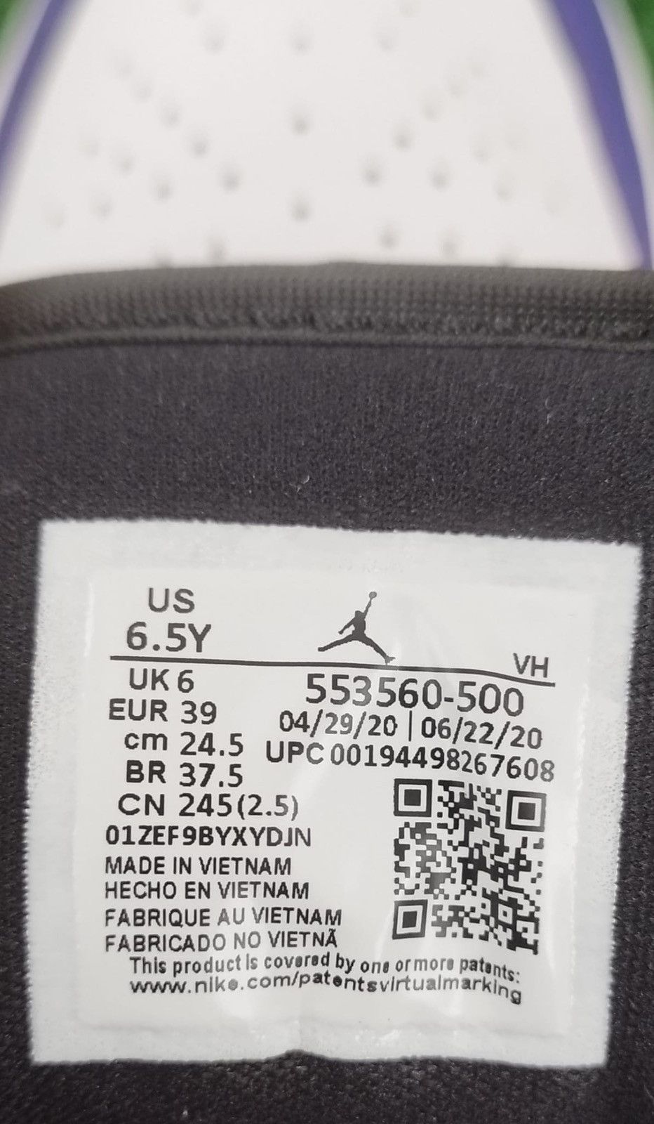 Jordan Brand Shoes Air Jordan 1 Low GS 'Court Purple' Size US 9 / IT 39 - 8 Thumbnail