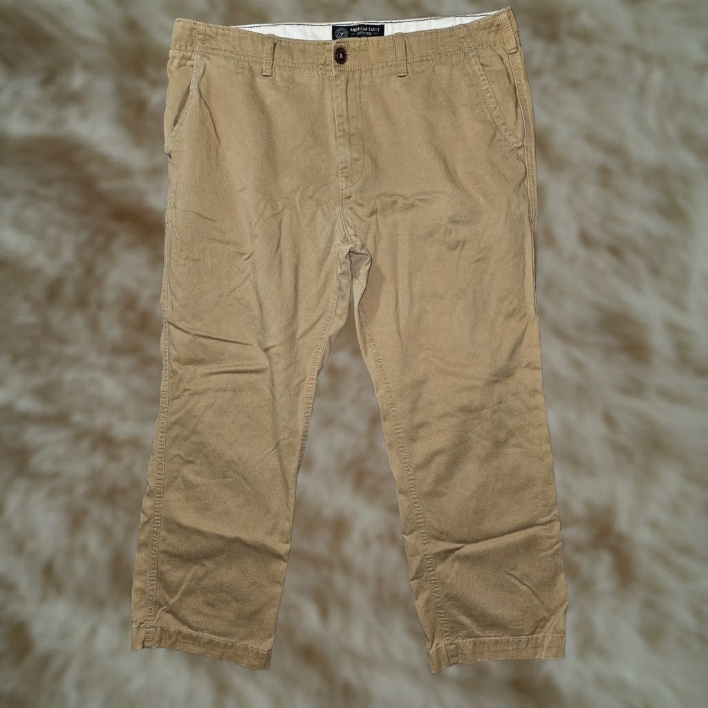 American Eagle Outfitters VINTAGE? no — American Eagle Pants Mens 38x30 Beige Relaxed Straight Chino Cotton Casual Size US 38 / EU 54 - 1 Thumbnail