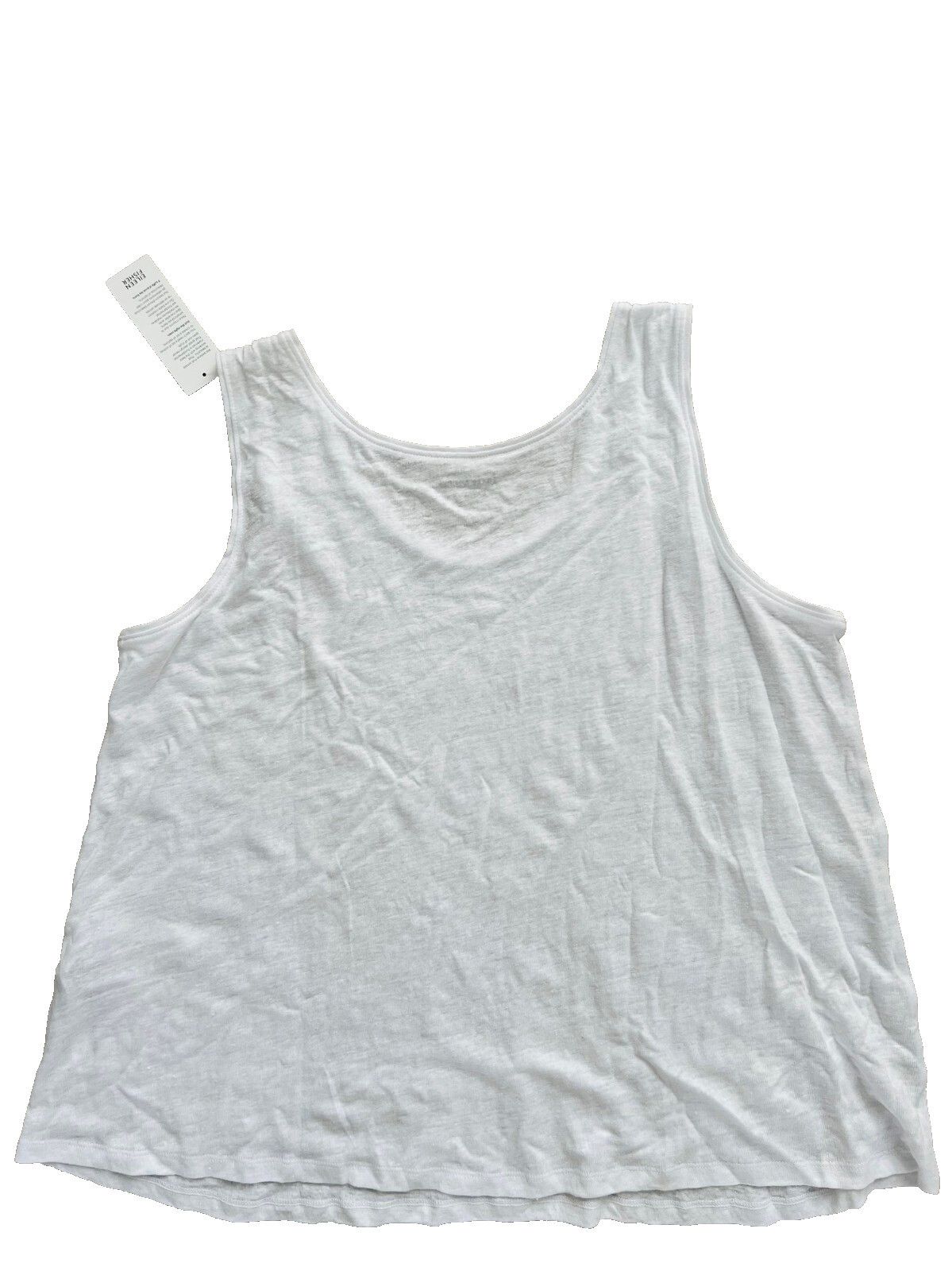 Eileen Fisher Eileen Fisher Organic Linen Jersey Tank White ( L ) Size L / US 10 / IT 46 - 2 Thumbnail