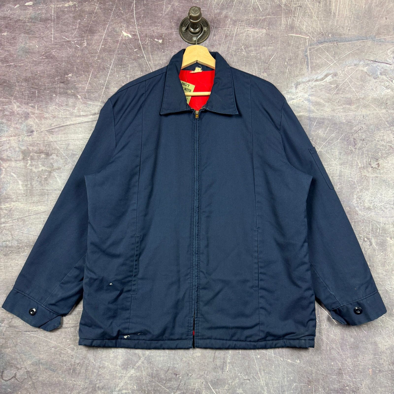 Vintage 1970'S padded work jacket, size L, men's unclear navy blue type Vintage Second Hand