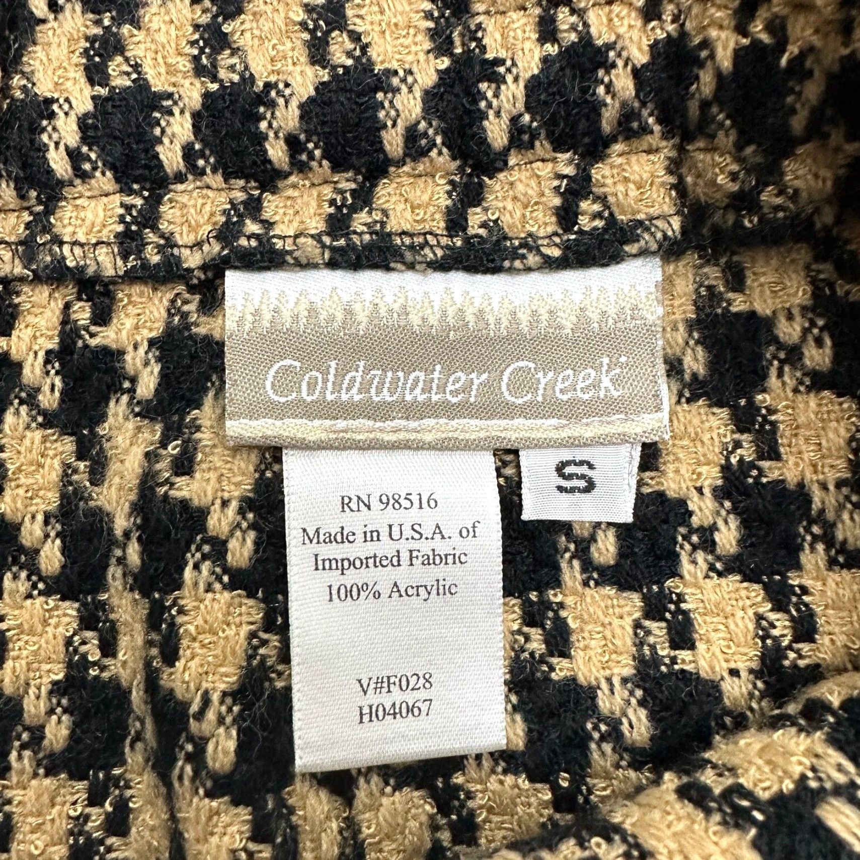 Coldwater Creek VINTAGE Coldwater Creek Tweed Pencil Skirt Womens Small Black Brown Check Knee Length Size 28" / US 6 / IT 42 - 7 Thumbnail