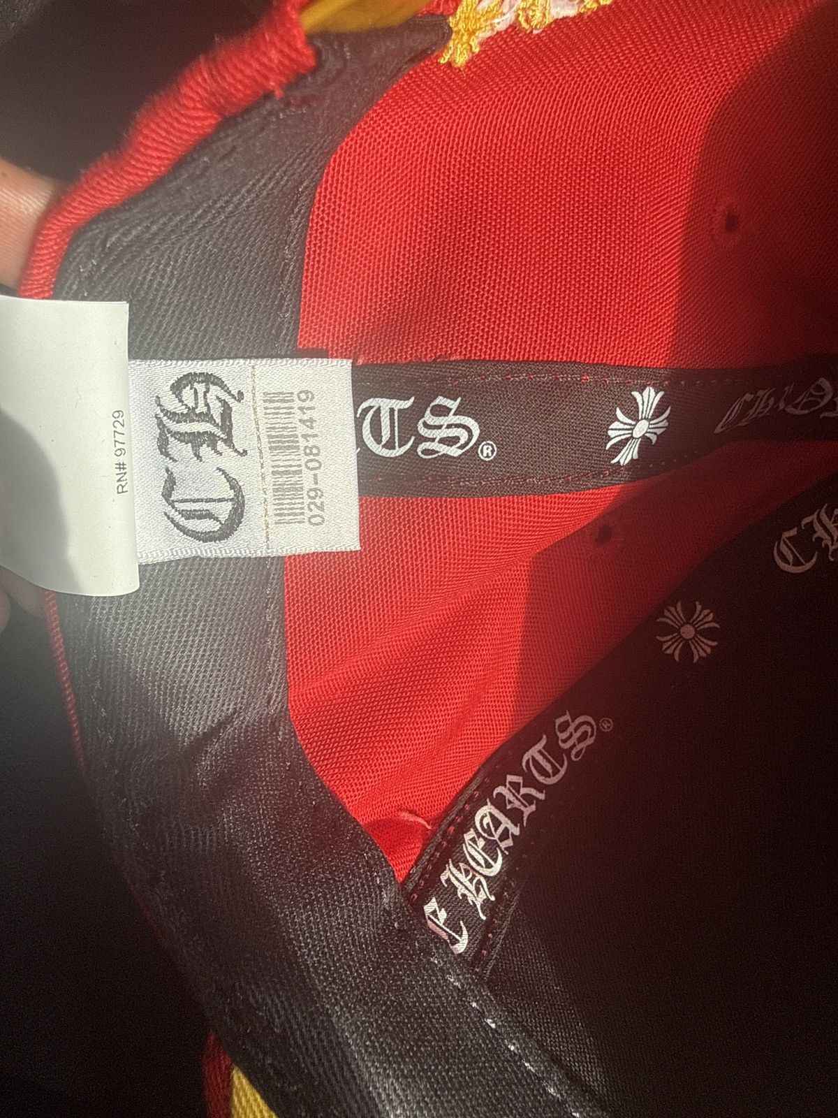 Chrome Hearts Chrome Hearts Red/Yellow CH Snapback Hat Size ONE SIZE - 5 Thumbnail
