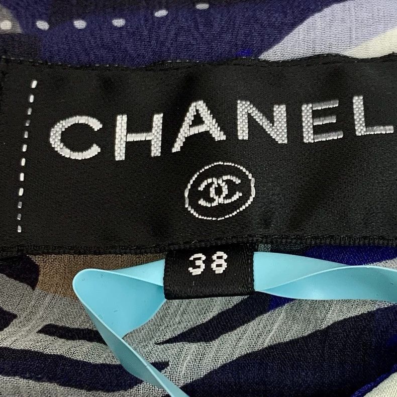 Chanel Chanel Multi-color geometric pattern printed mulberry silk Size XS / US 0-2 / IT 36-38 - 6 Thumbnail