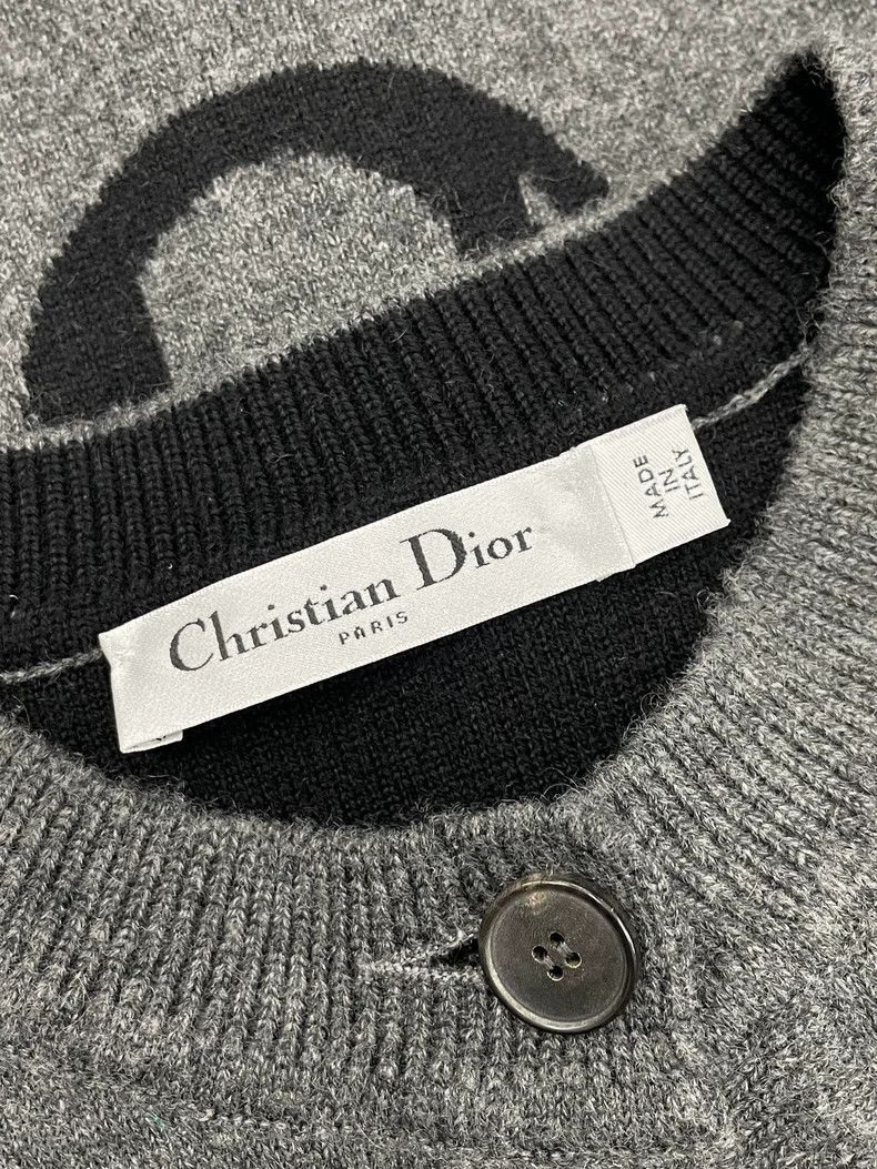 Dior Dior 8-character letter logo gray cashmere cardigan jacket Size XS / US 0-2 / IT 36-38 - 3 Thumbnail