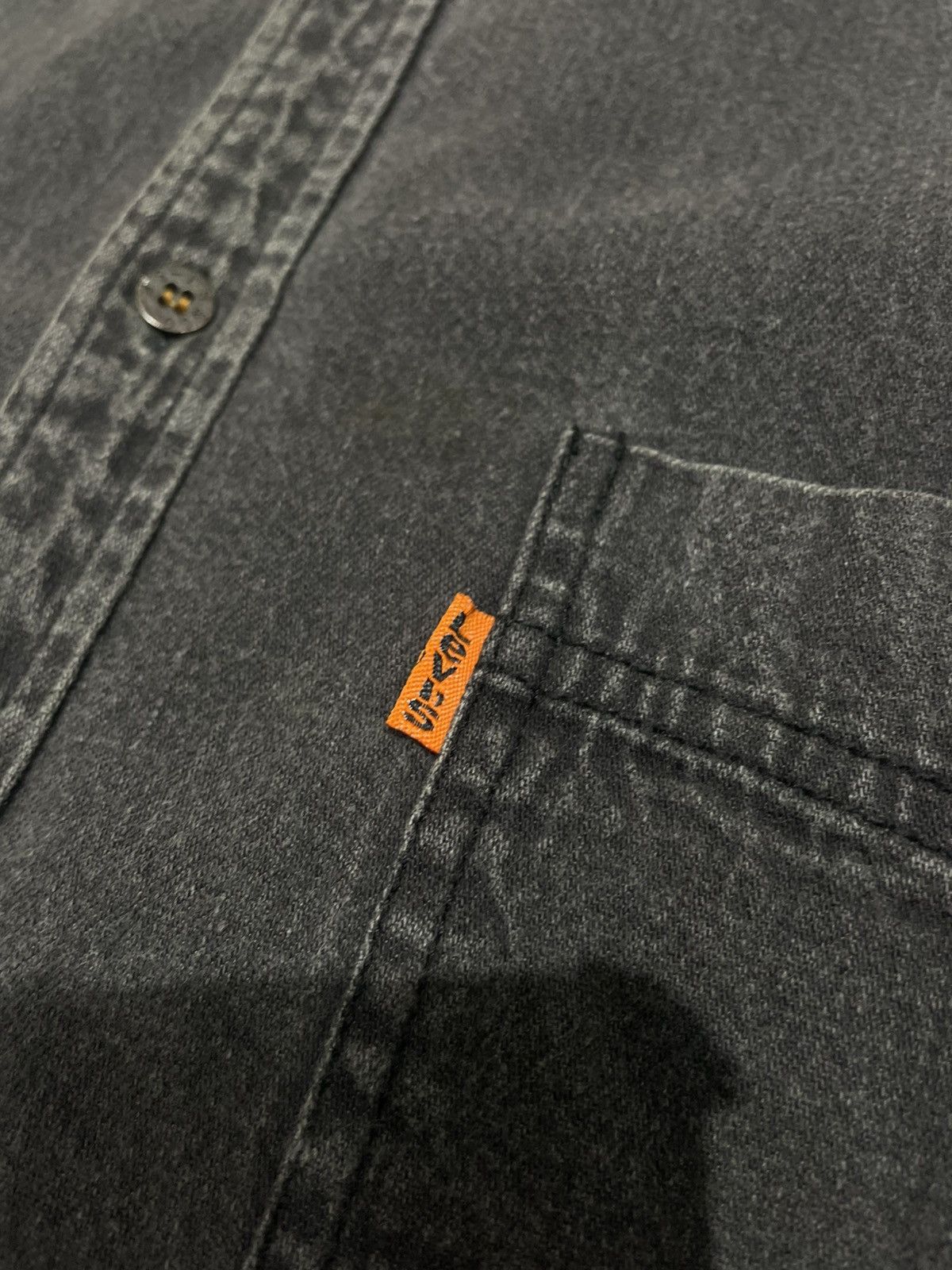 Levi's Vintage Clothing VTG 90s Levi’s Orange Tab Denim Shirt | Faded Charcoal Size US L / EU 52-54 / 3 - 5 Thumbnail