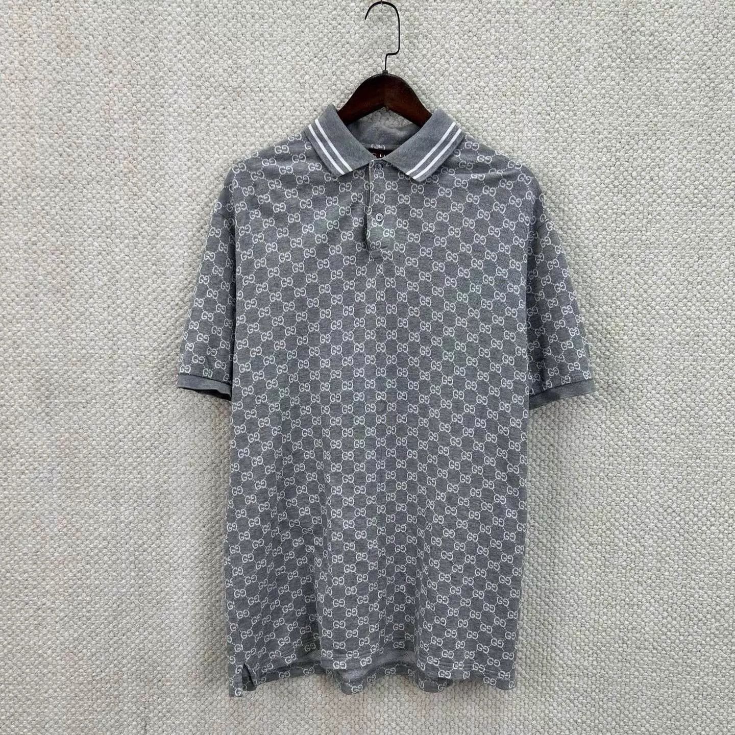 Gucci Gray Patterned Short-Sleeve Polo Shirt Size US L / EU 52-54 / 3 - 1 Thumbnail