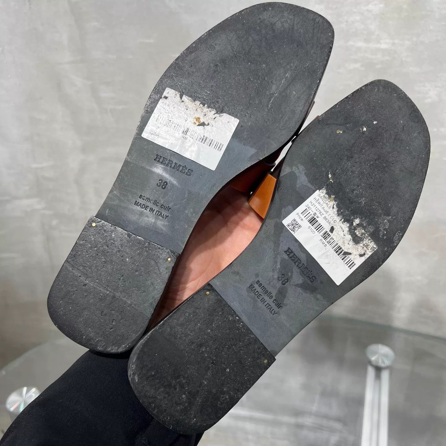 Hermes Hermes Oran Brown Slipper EUR 38 Size US 7.5 / IT 37.5 - 7 Thumbnail