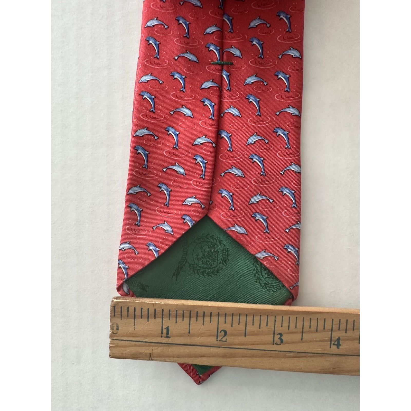 Tommy Hilfiger Tommy Hilfiger Tie Silk Red w/Blue Dolphin Gorpcore Preppy Size ONE SIZE - 10 Thumbnail