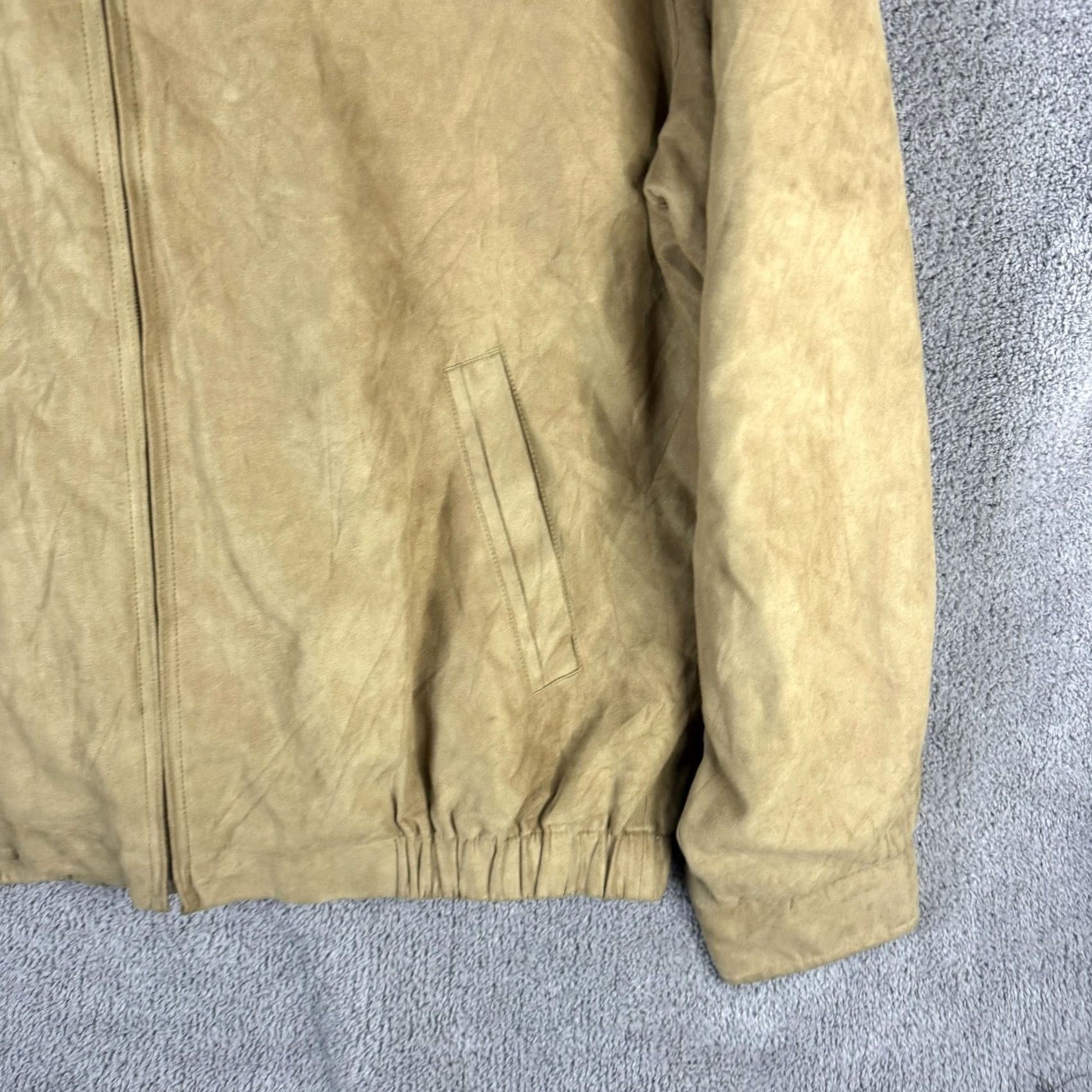 Vintage Rainforest Jacket Mens Large Beige Microfiber Bomber Full Zip Lined Casual Size US L / EU 52-54 / 3 - 3 Thumbnail