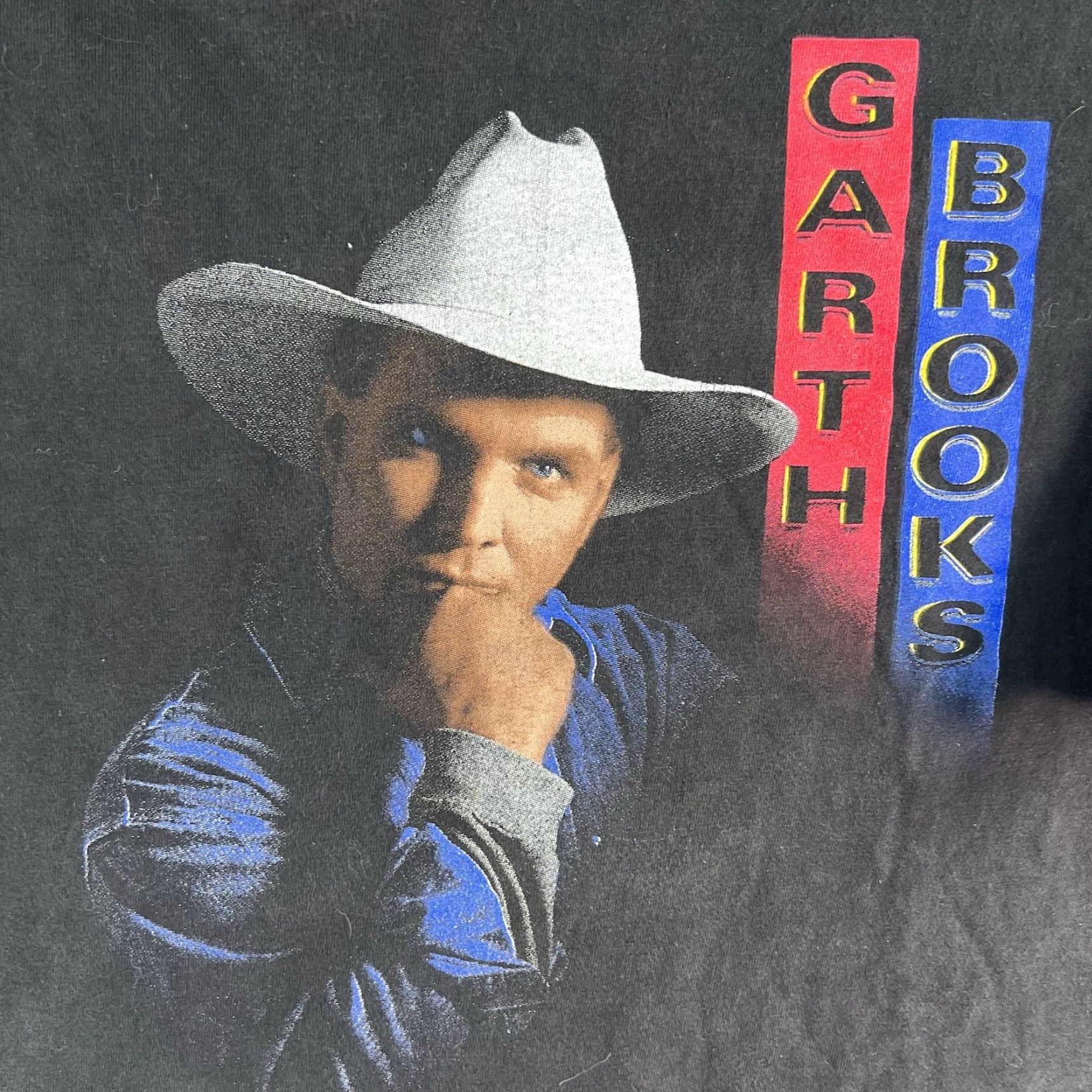 Hanes VINTAGE Hanes Beefy-T Garth Brooks T-Shirt Mens L Black 1990s 90s Music Graphic Print Crew Neck Short Sleeve Made in USA Size US L / EU 52-54 / 3 - 2 Thumbnail
