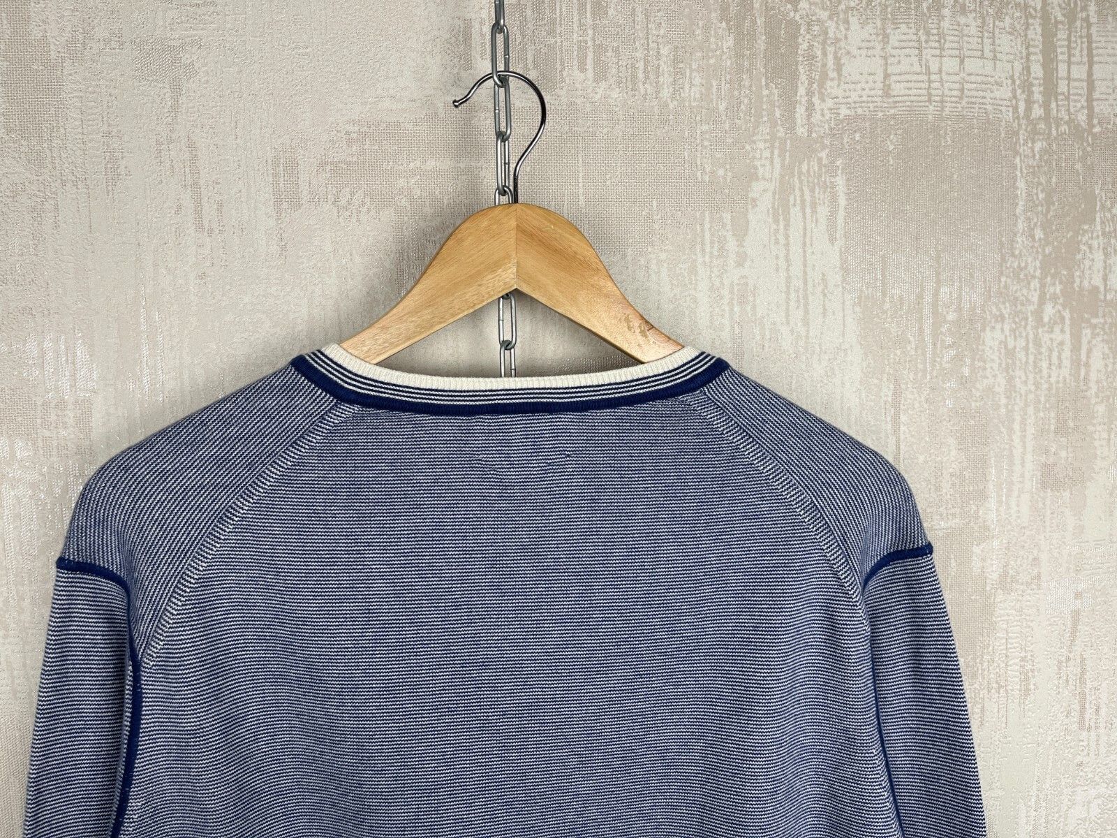 Hackett Hackett London V-neck Striped All Cotton Sweater Size US L / EU 52-54 / 3 - 16 Thumbnail