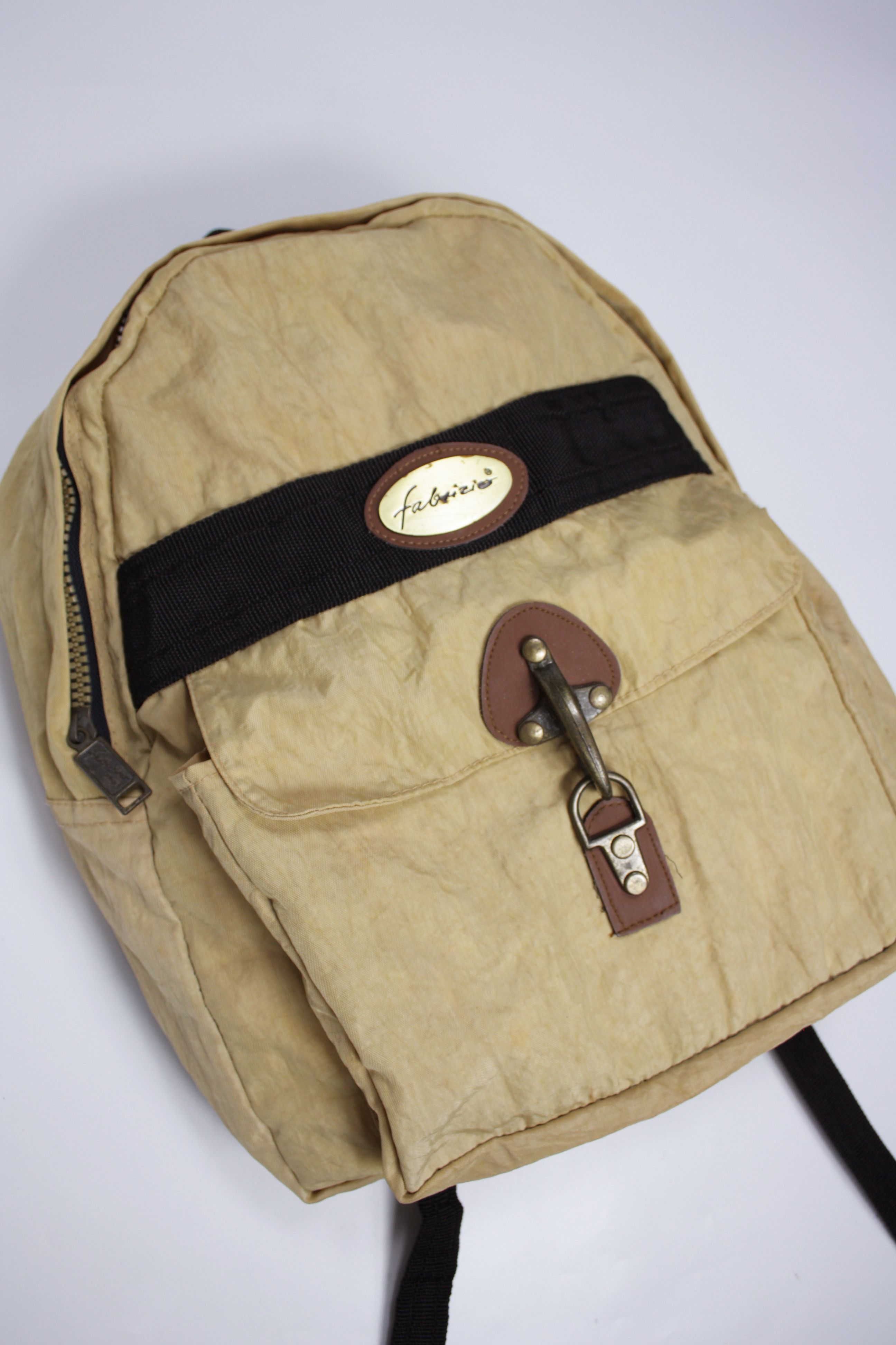 Vintage Fabrizio 90s Vintage Nylon Hook & Eye Backpack Bag Size ONE SIZE - 2 Thumbnail