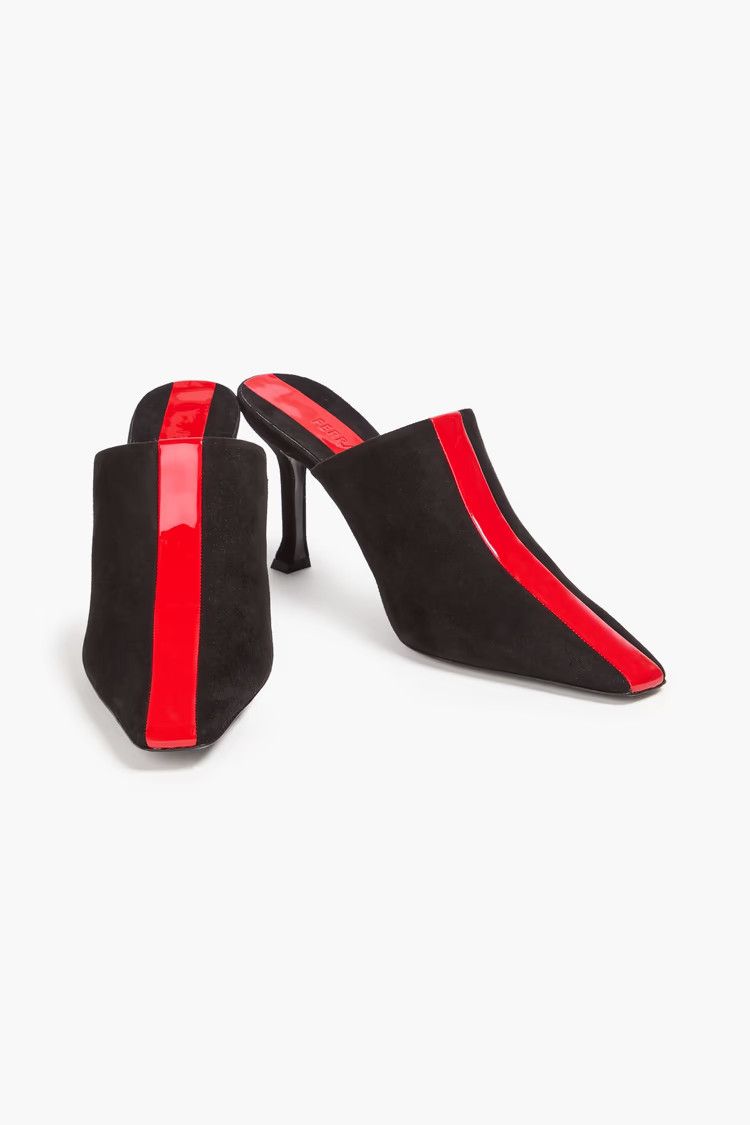 Salvatore Ferragamo o1y0426 Mules in Black/Red Size US 8 / IT 38 - 4 Thumbnail