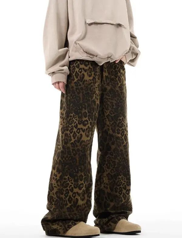 Japanese Brand Vintage leopard print loose straight baggy jeans Size US 32 / EU 48 - 4 Thumbnail