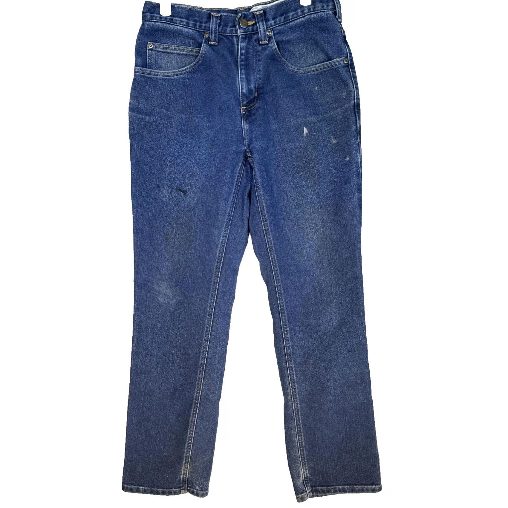 Carhartt VINTAGE Carhartt Jeans Mens 32x28 Blue Straight Leg Stretch Denim Workwear Zip Fly Size US 32 / EU 48 - 2 Thumbnail