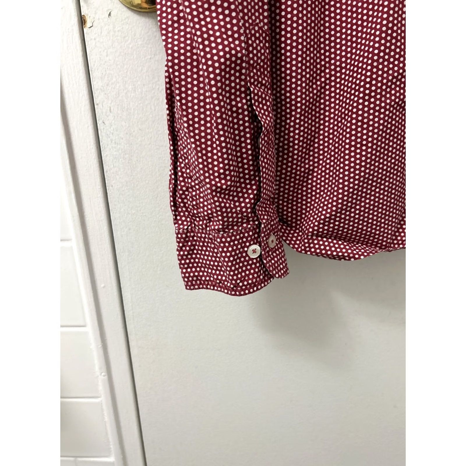 Brooks Brothers Brooks Brothers Red Fleece Shirt Mens L Red Polka Dot Button-Down L/S Size US L / EU 52-54 / 3 - 6 Thumbnail