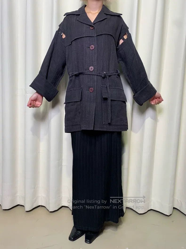 Issey Miyake Issey Miyake Linen Hollow Cut-Out Coat Size L / US 10 / IT 46 - 2 Thumbnail