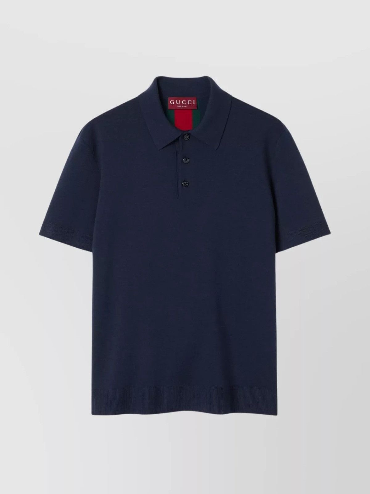 Gucci o1la5ras0426 Cotton Polo Shirt With Web In Navy Blue Size US M / EU 48-50 / 2 - 1 Preview
