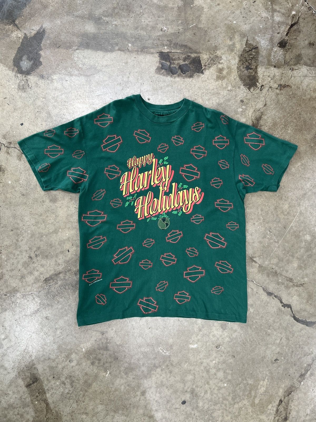 Harley Davidson Vintage AOP Harley Davidson Holidays Single Stitch Tee XL Size US XL / EU 56 / 4 - 2 Thumbnail