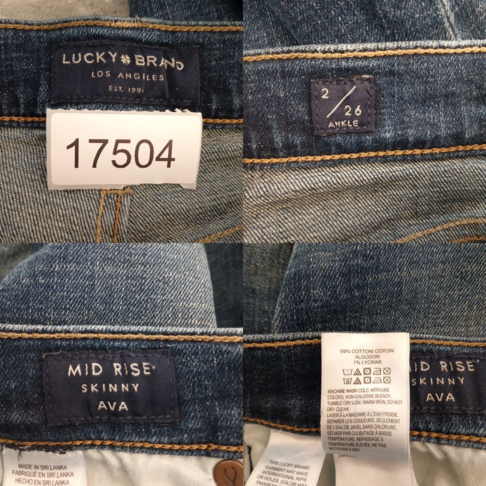Lucky Brand Lucky Brand Jeans Skinny Womens Size 2 Blue Denim 26x26 Mid Wash Slim Inseam 26 Ladies Size 26" / US 2 / IT 38 - 8 Thumbnail